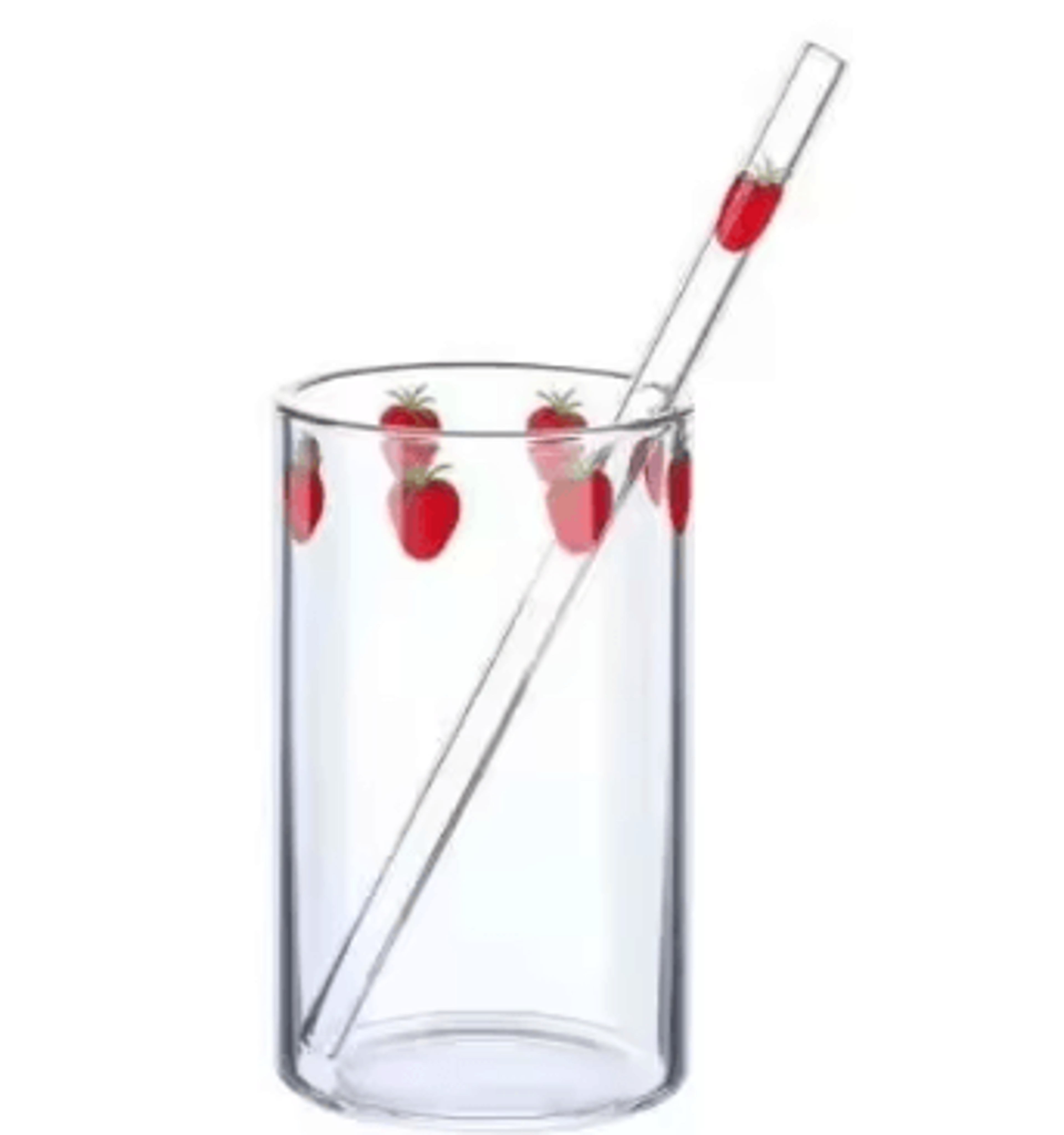 Cute Strawberry Glass Cup With Straw  300ML Borosilicate Aesthetic Drinking Tumbler 2