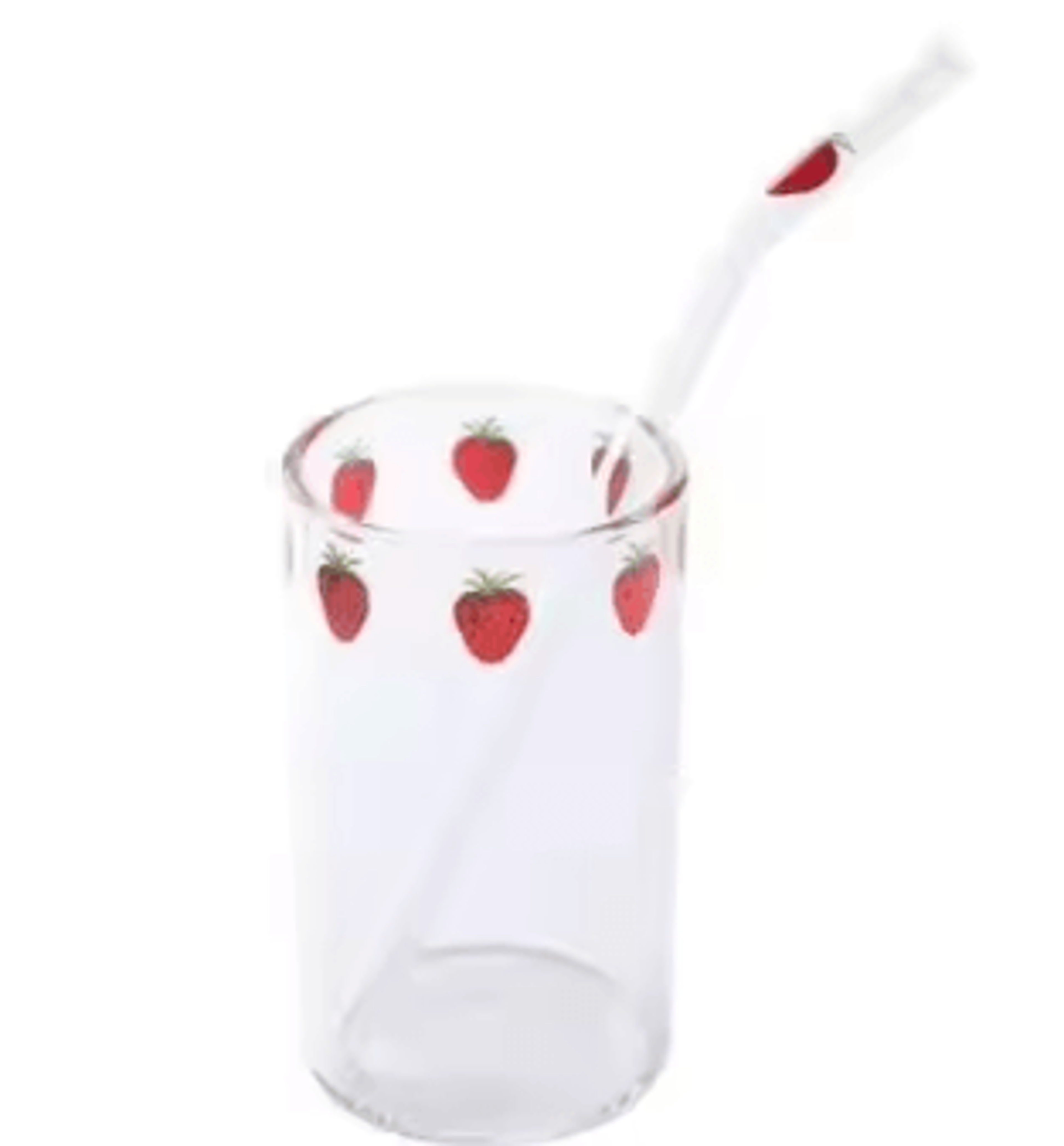 Cute Strawberry Glass Cup With Straw  300ML Borosilicate Aesthetic Drinking Tumbler 4