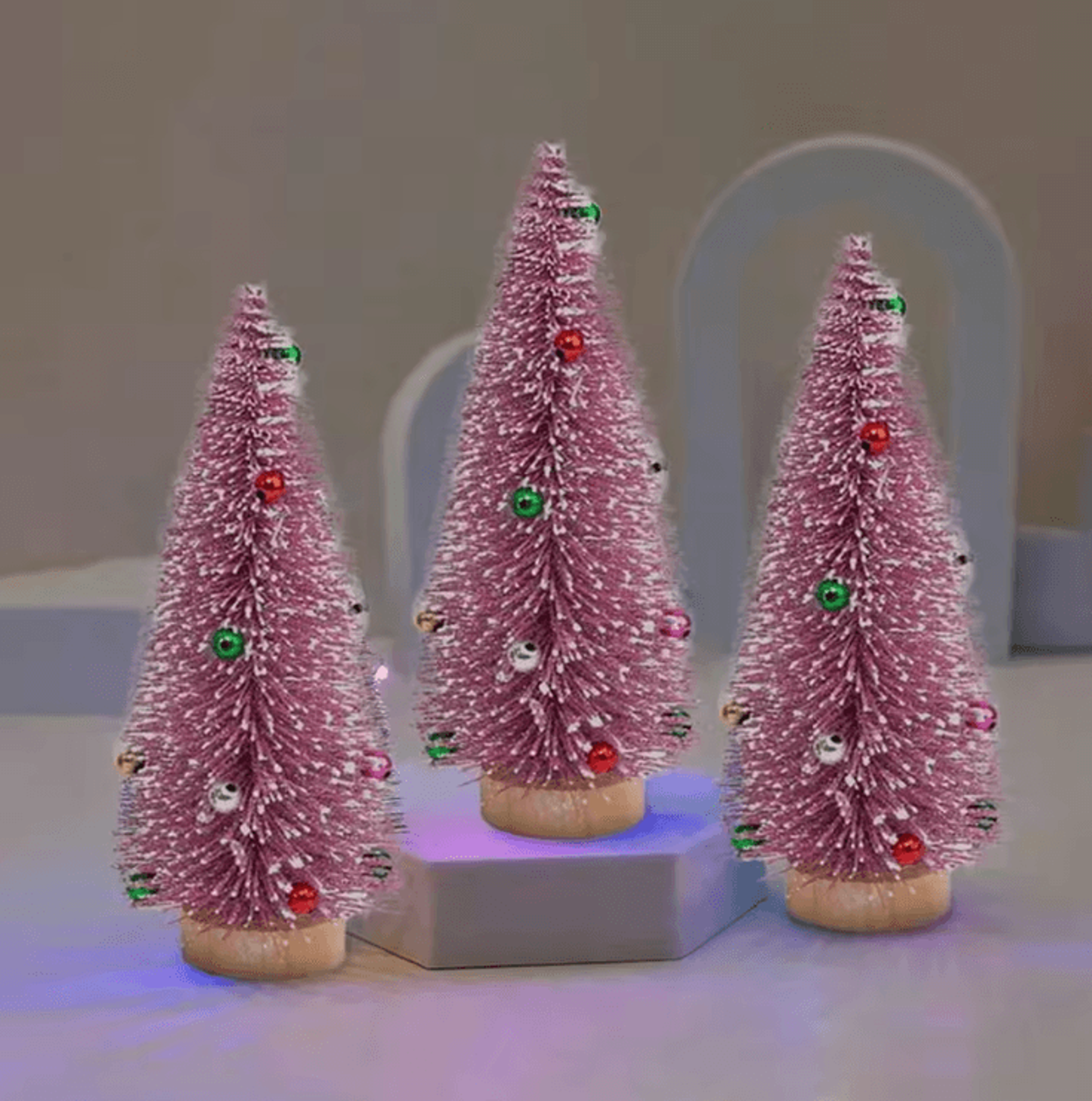 Mini Cedar Christmas Tree  Snow Flocked Tabletop Miniature Decor 1
