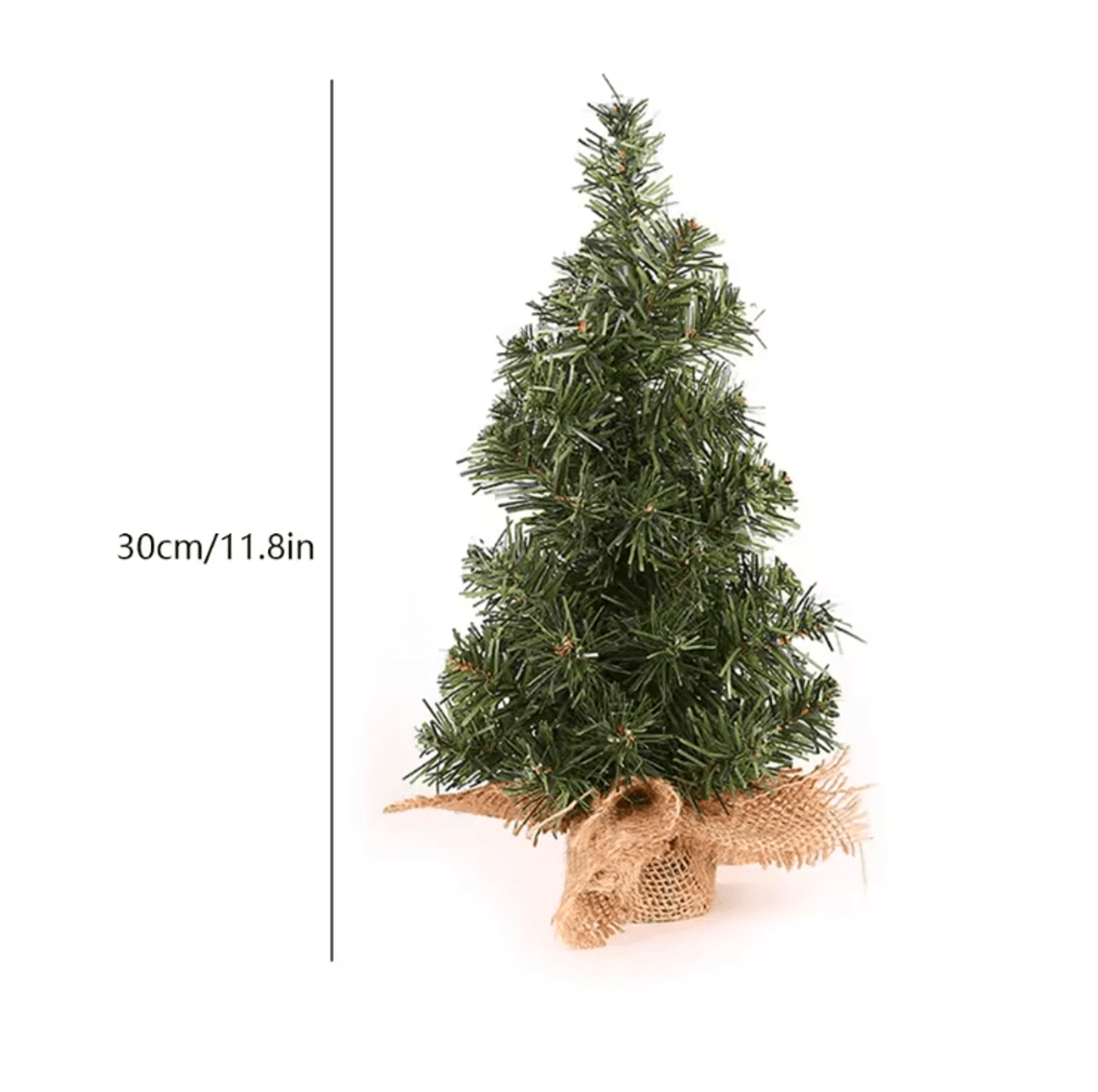 Mini Christmas Tree With Burlap Base  2030cm Tabletop Xmas Decor 4