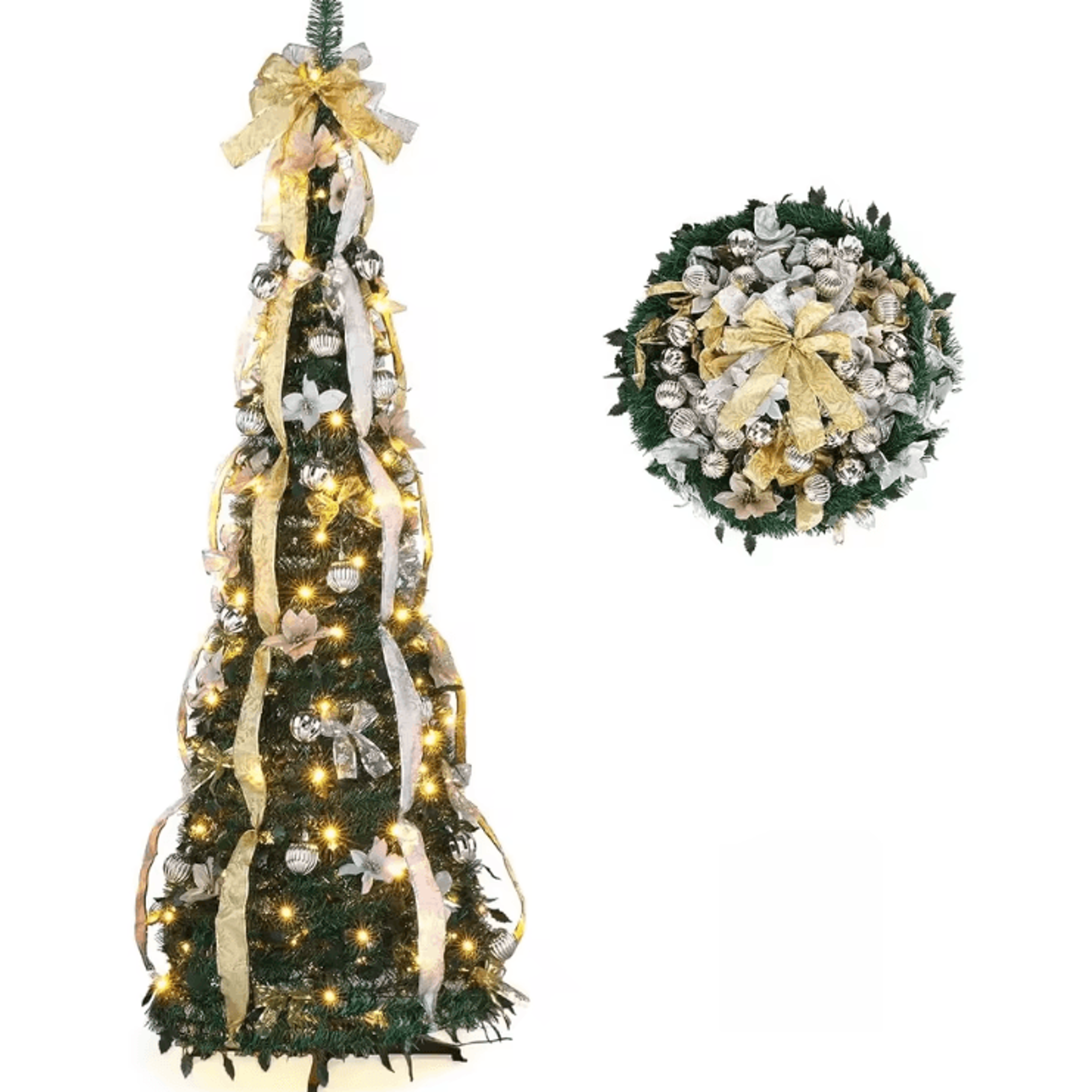 PopUp Christmas Tree 120cm  Foldable PreDecorated Festive Tree 3