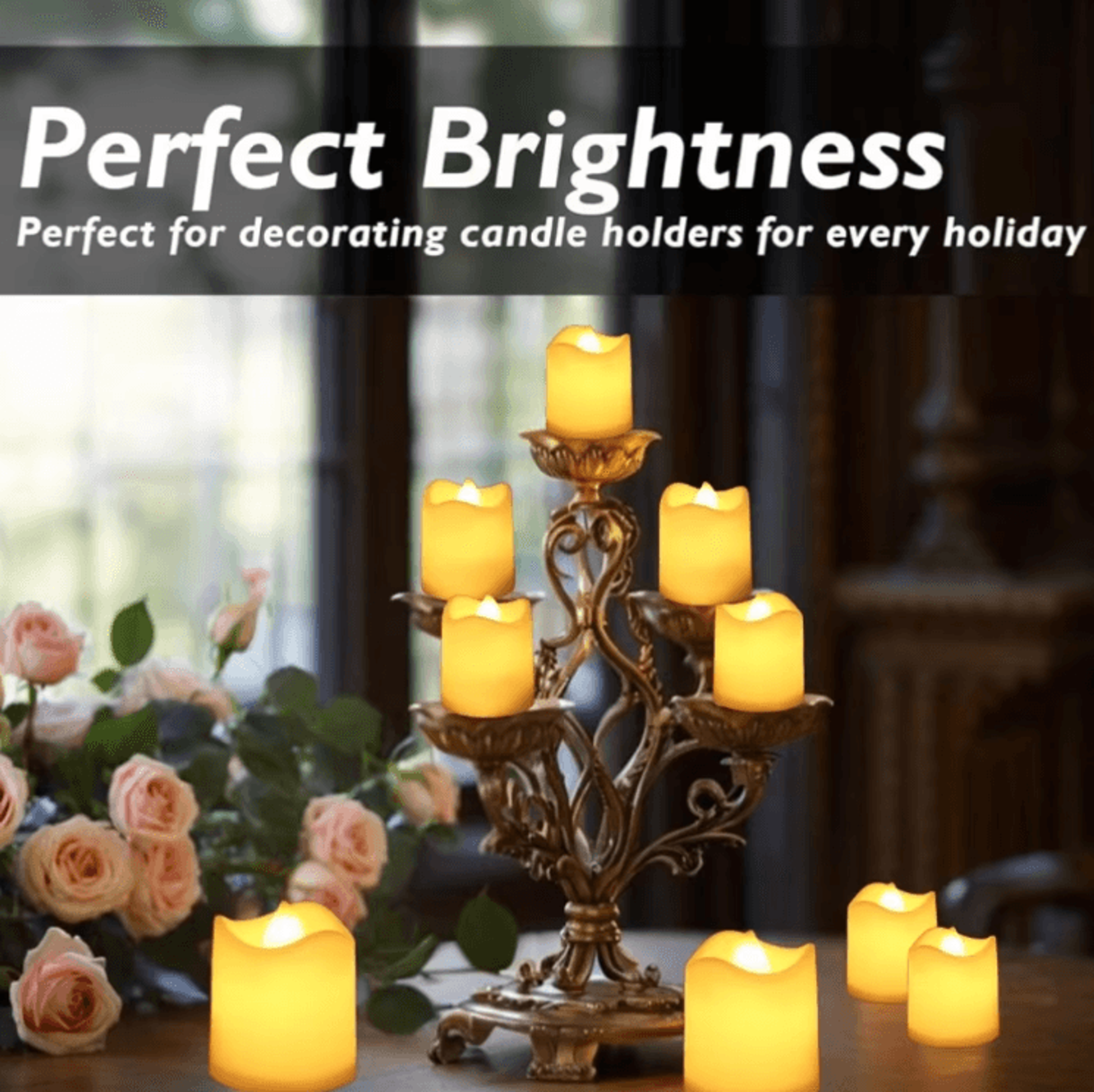 Flameless LED Candles Set  Warm White Battery Operated Tea Lights For Weddings Holidays  Home Decor 2