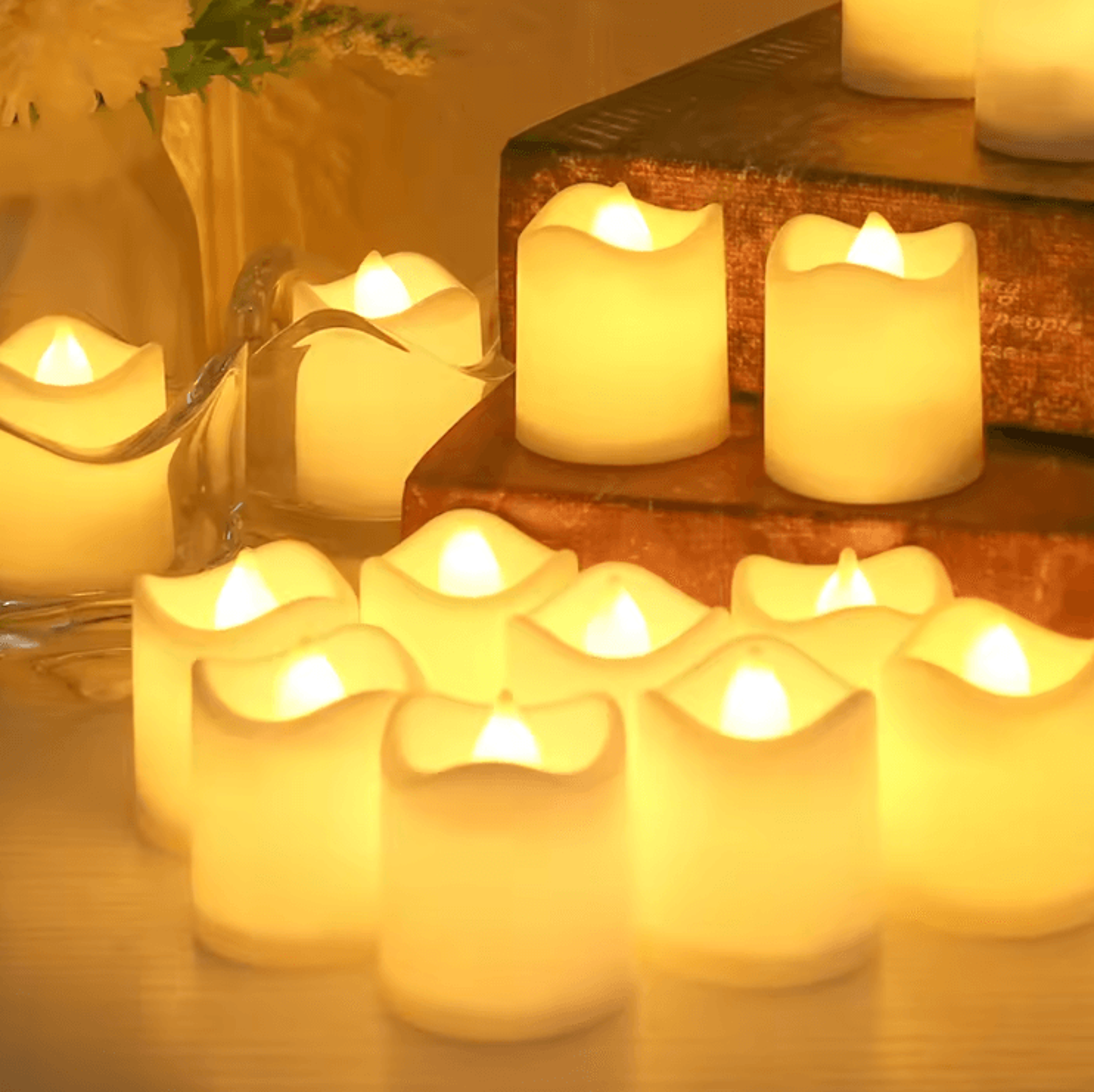 Flameless LED Candles Set  Warm White Battery Operated Tea Lights For Weddings Holidays  Home Decor 3