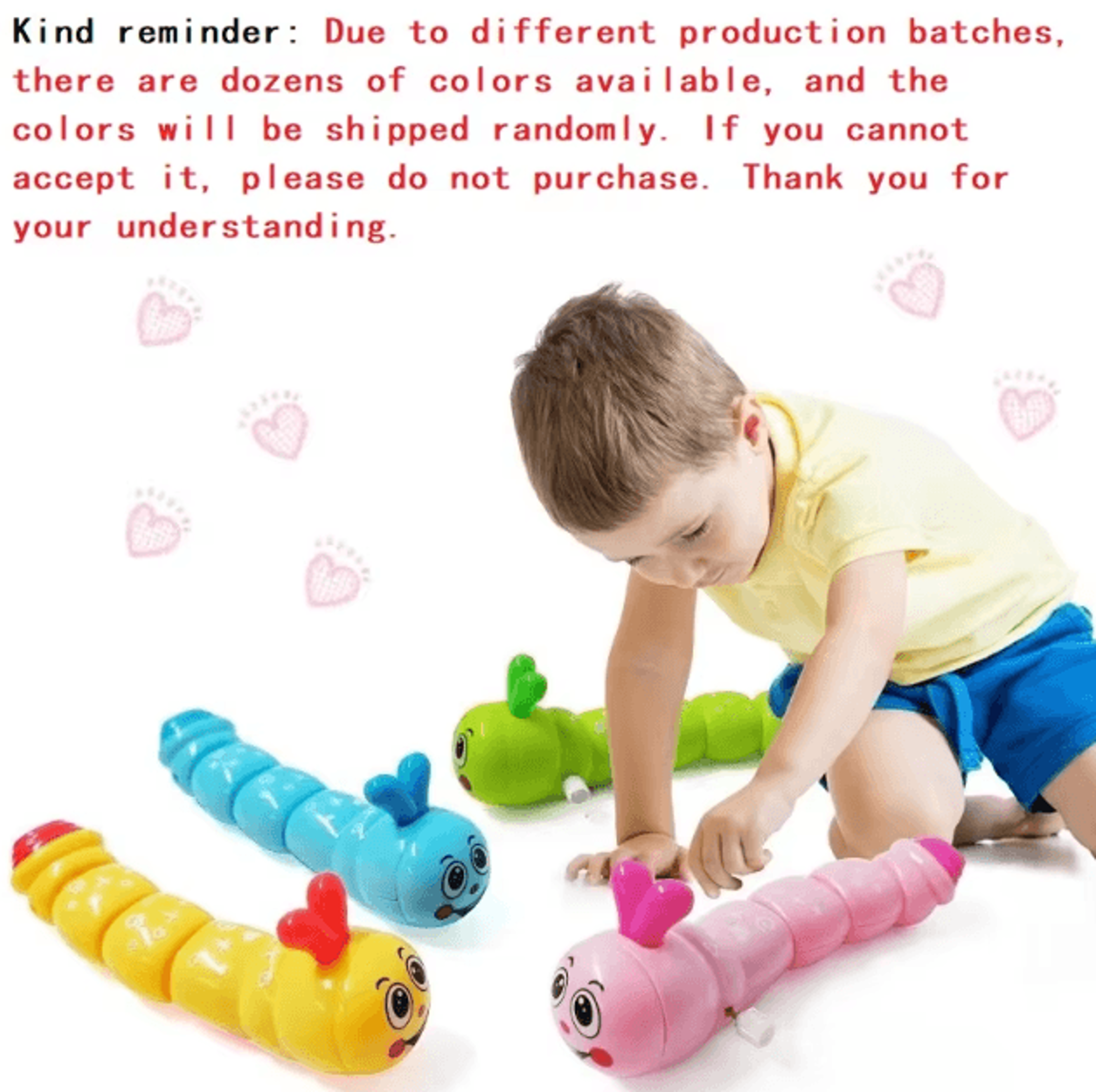 Cute Wind Up Caterpillar Toy Clockwork Crawling Cartoon Animal Toy For Kids 1