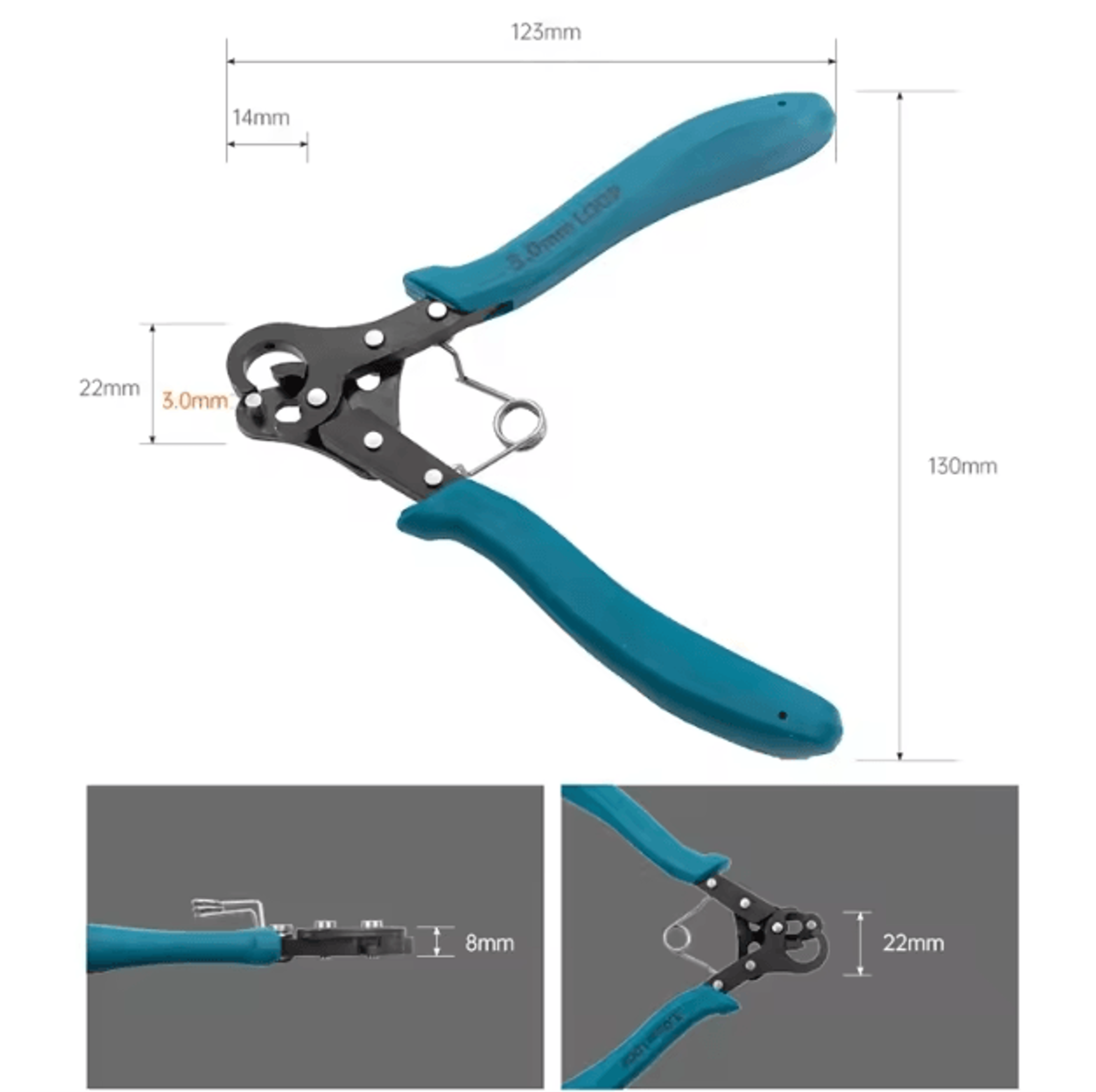 Wire Rolling Plier Jewelry Making Tool Round Nose Bending Pliers For Ring Wrapping 15mm 225mm 3mm 2