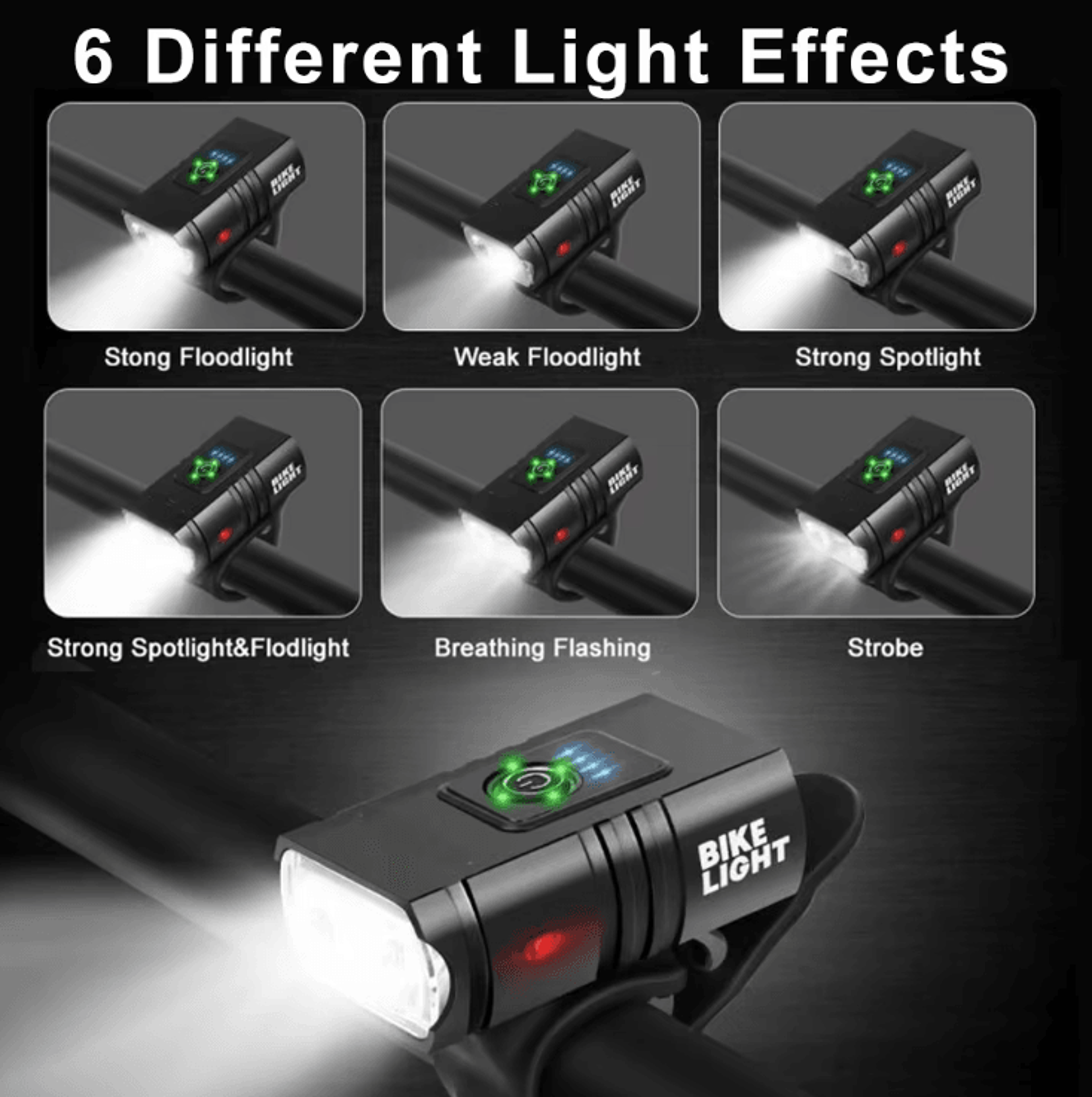 T6 LED USB Rechargeable Bicycle Headlight  High Beam Aluminum MTB Cycling Light Set 2