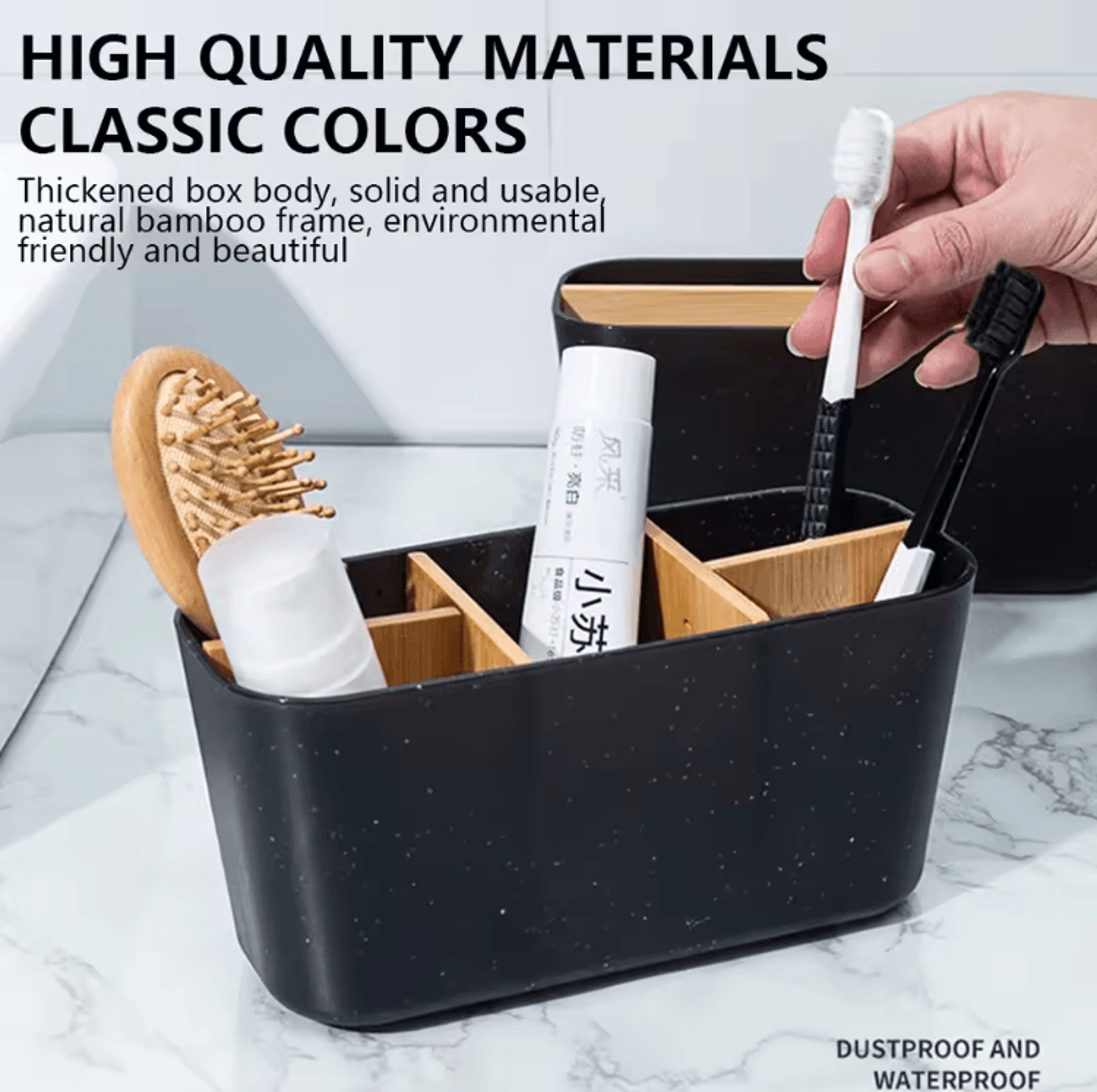 Bamboo Electric Toothbrush Holder Organizer  MultiCompartment Bathroom Storage Box For Toothbrush R 1