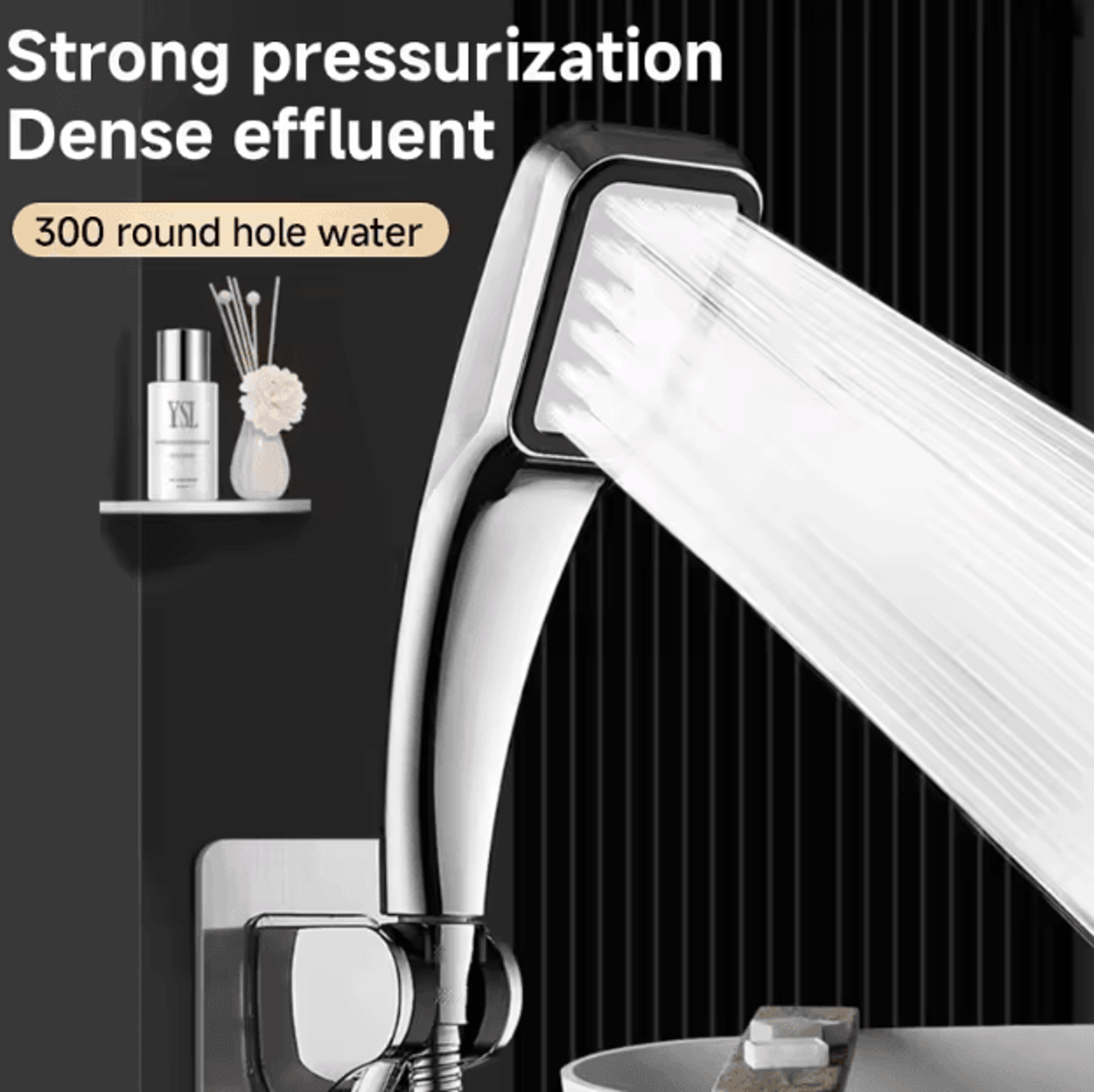 300Hole Pressurized Handheld Shower Head  HighPressure Water Saving Rainfall Spray Bathroom Upgrade 1