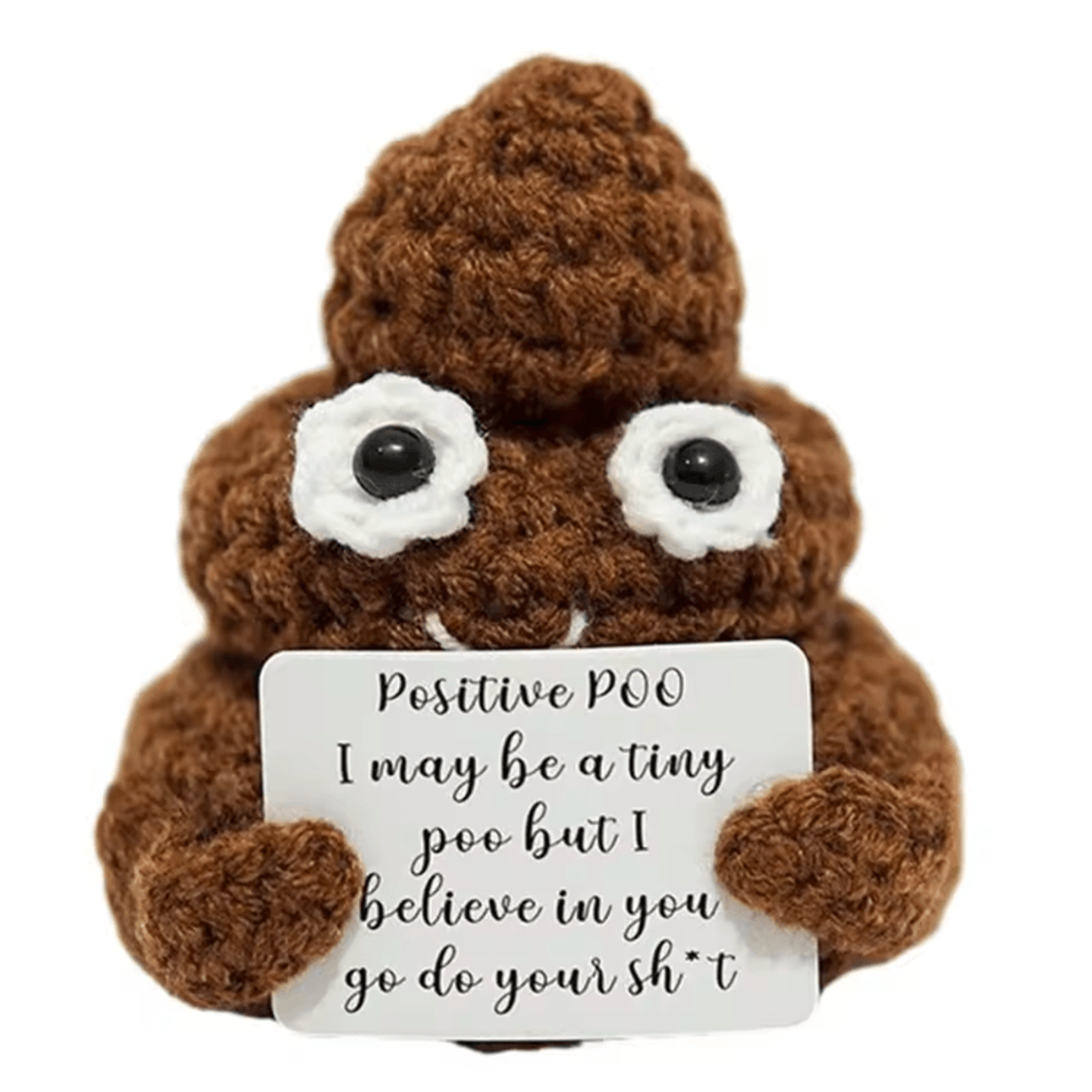 posipal crochet doll – mini emotional support plush with positive card