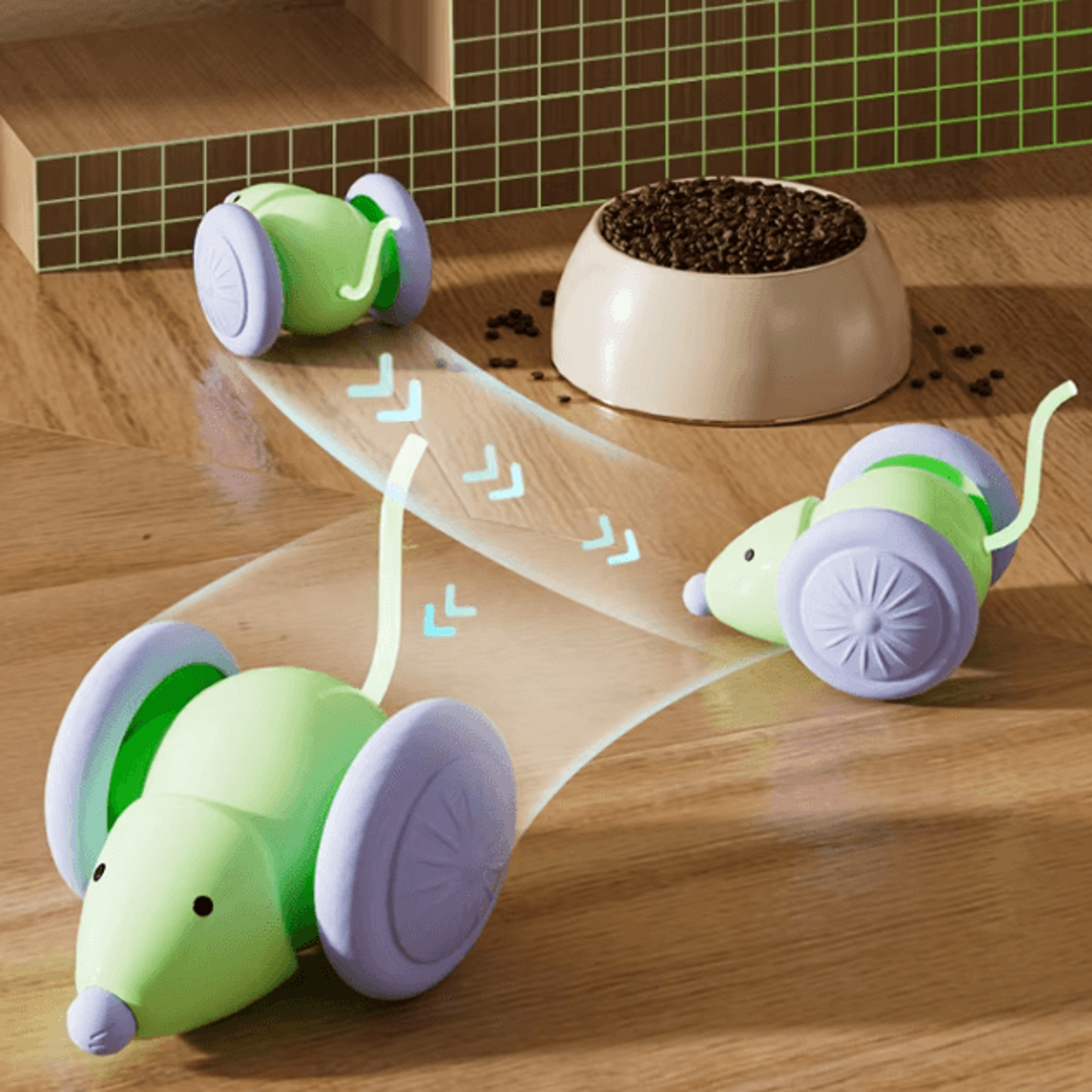 SmartChase Electric Mouse Cat Toy  Rechargeable Interactive Teaser Car 2