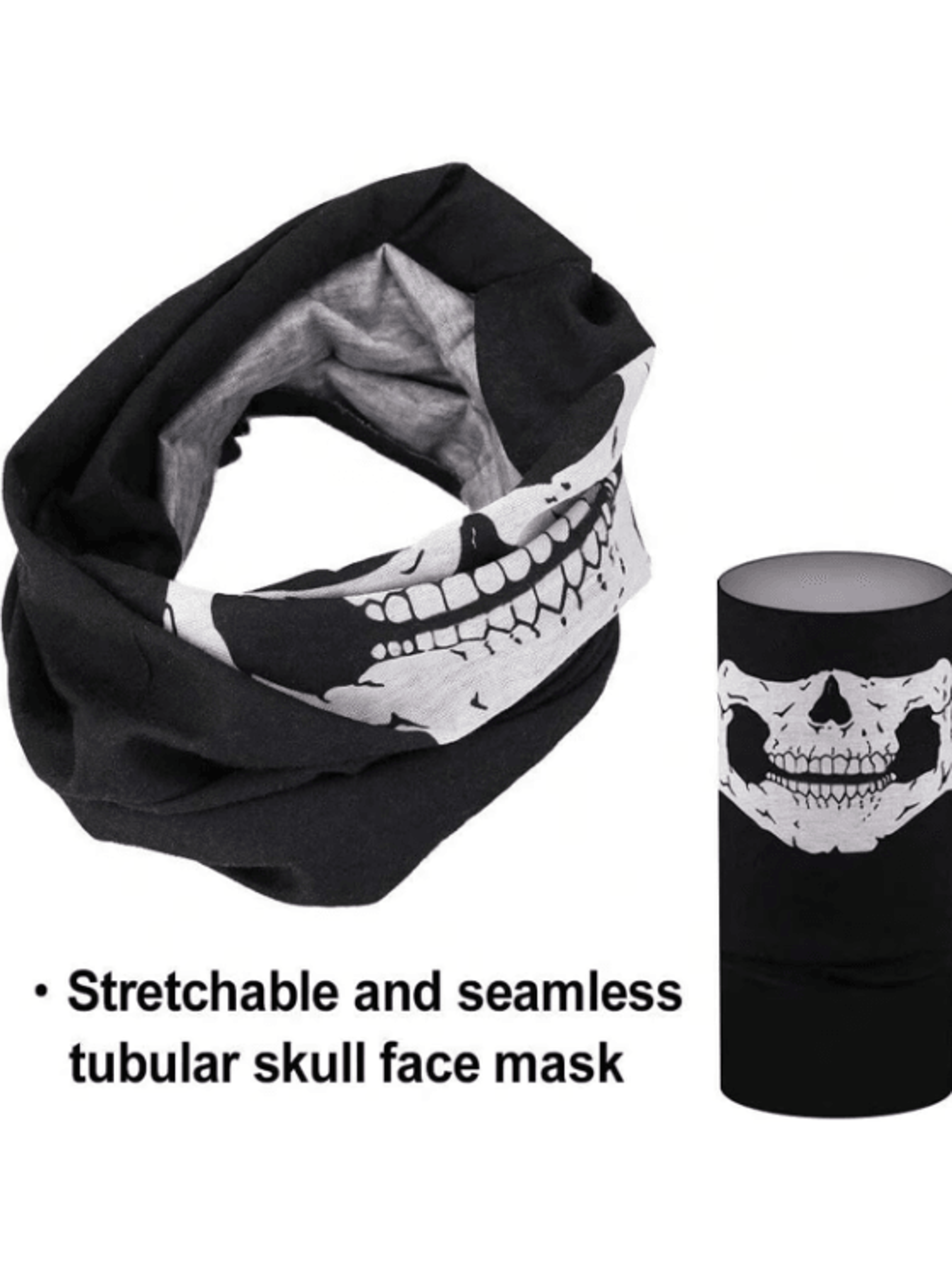 Breathable Skull Balaclava Face Mask Seamless Neck Gaiter Headwear 1
