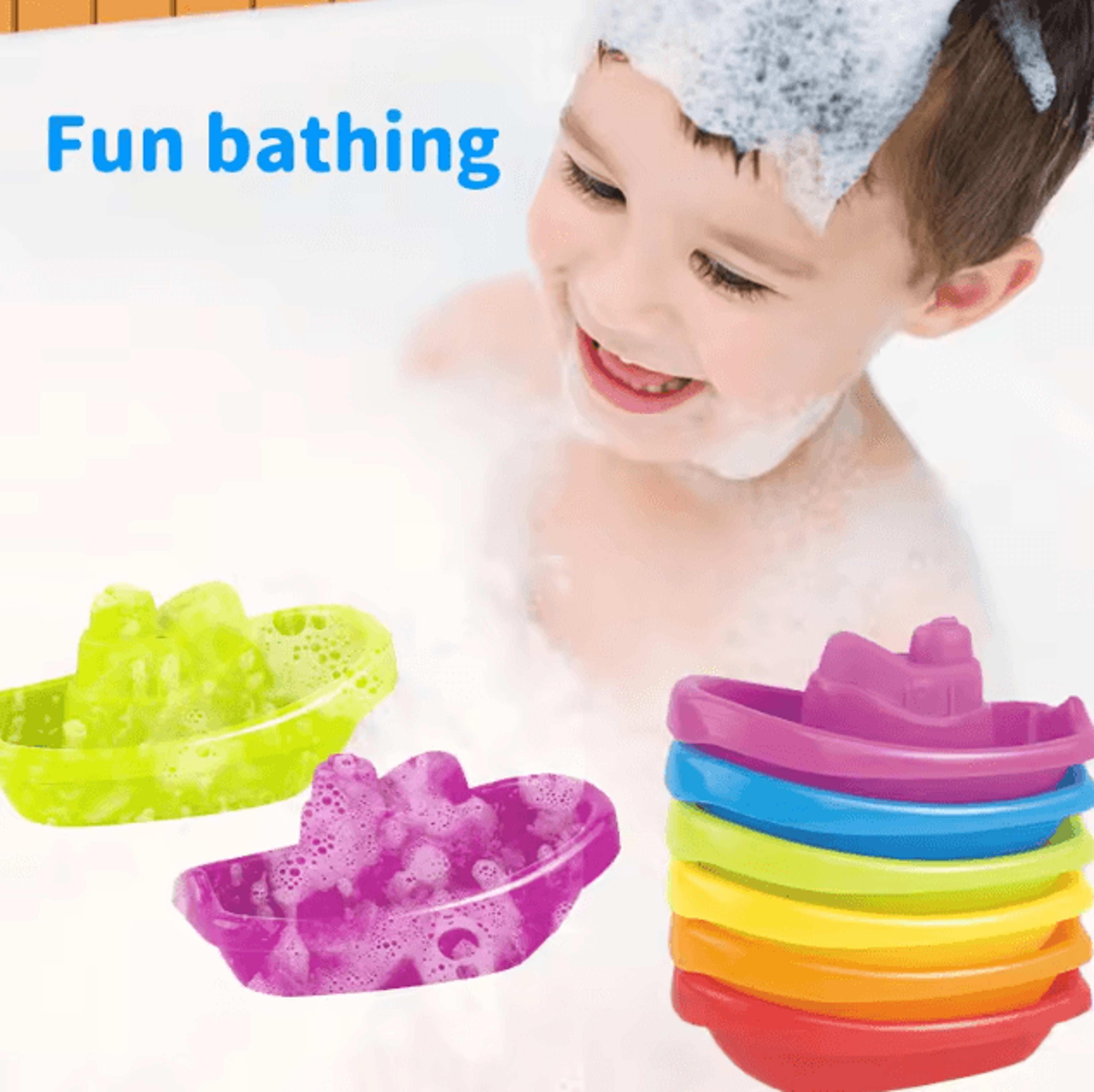 Colorful Montessori Baby Stacking Cups For Fun Bath Time  Early Learning 1