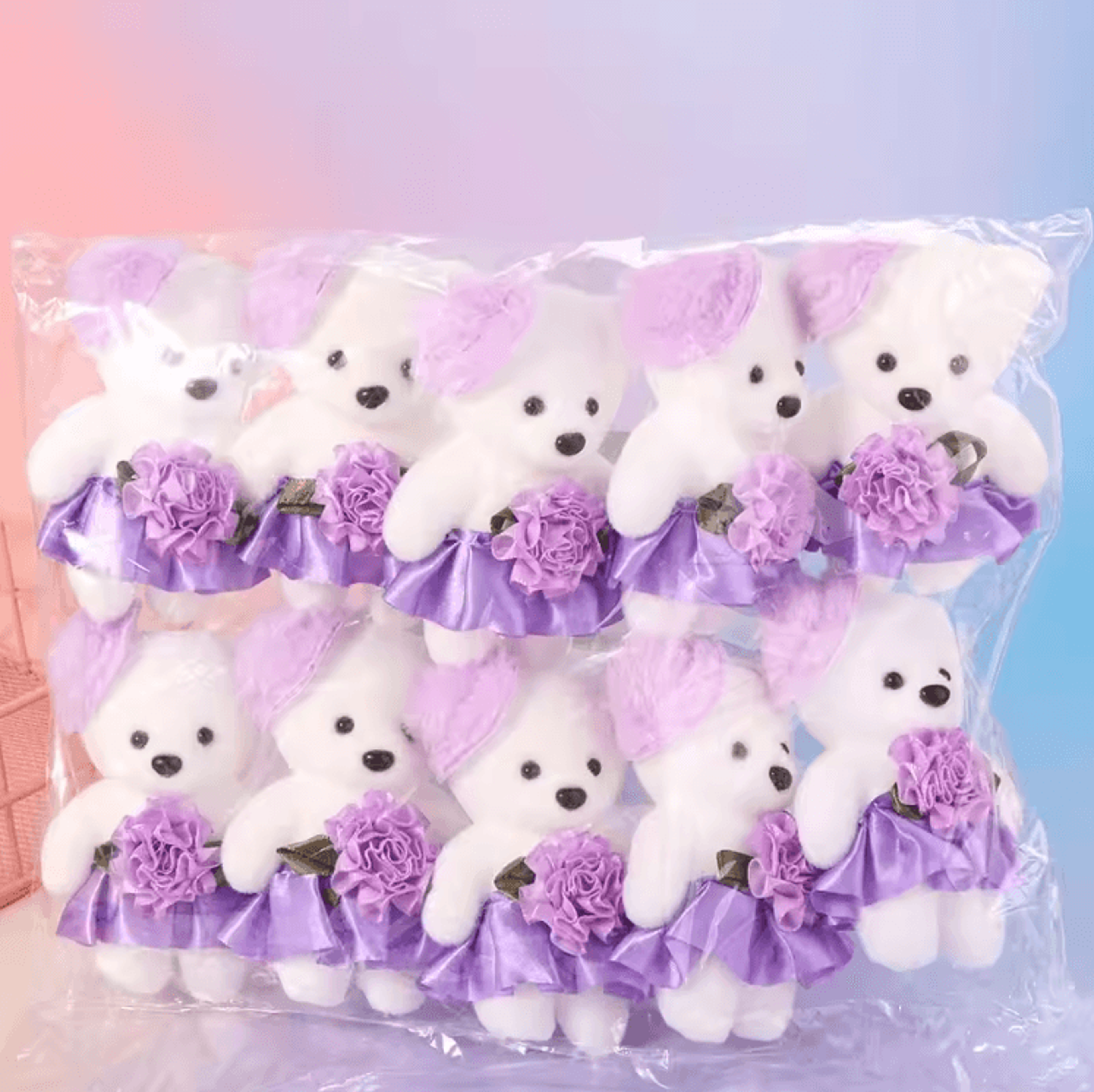 Mini Foam Bear Bouquet Set  Cute Plush Teddy Bears For DIY Flower Arrangements 10PCS 5