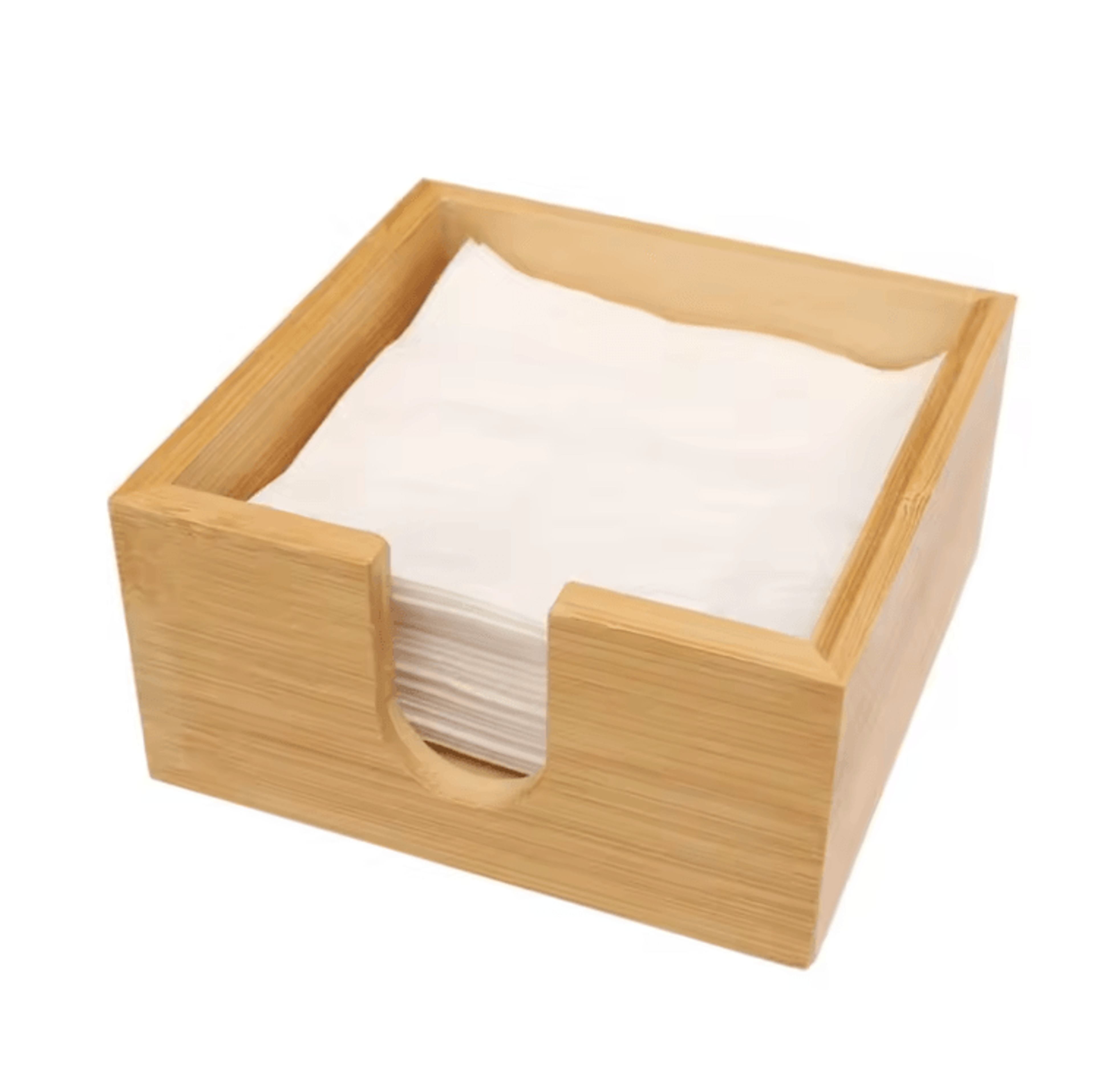 Bamboo Tissue Box  Napkin Organizer  MultiFunction Tabletop Storage Case 3