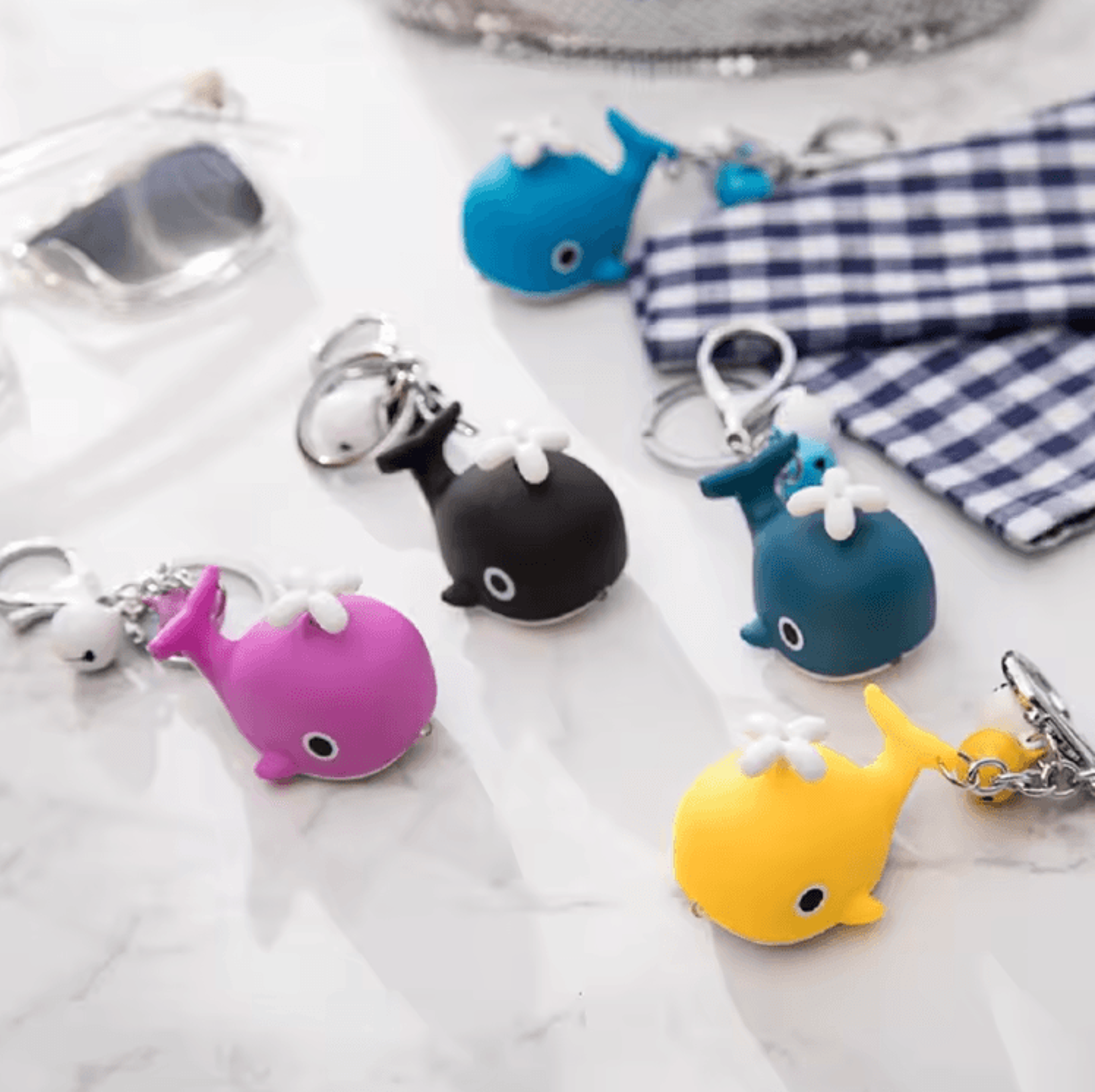 Cute Whale Sound  Light Keychain  LED Cartoon Animal Mini Gift 0