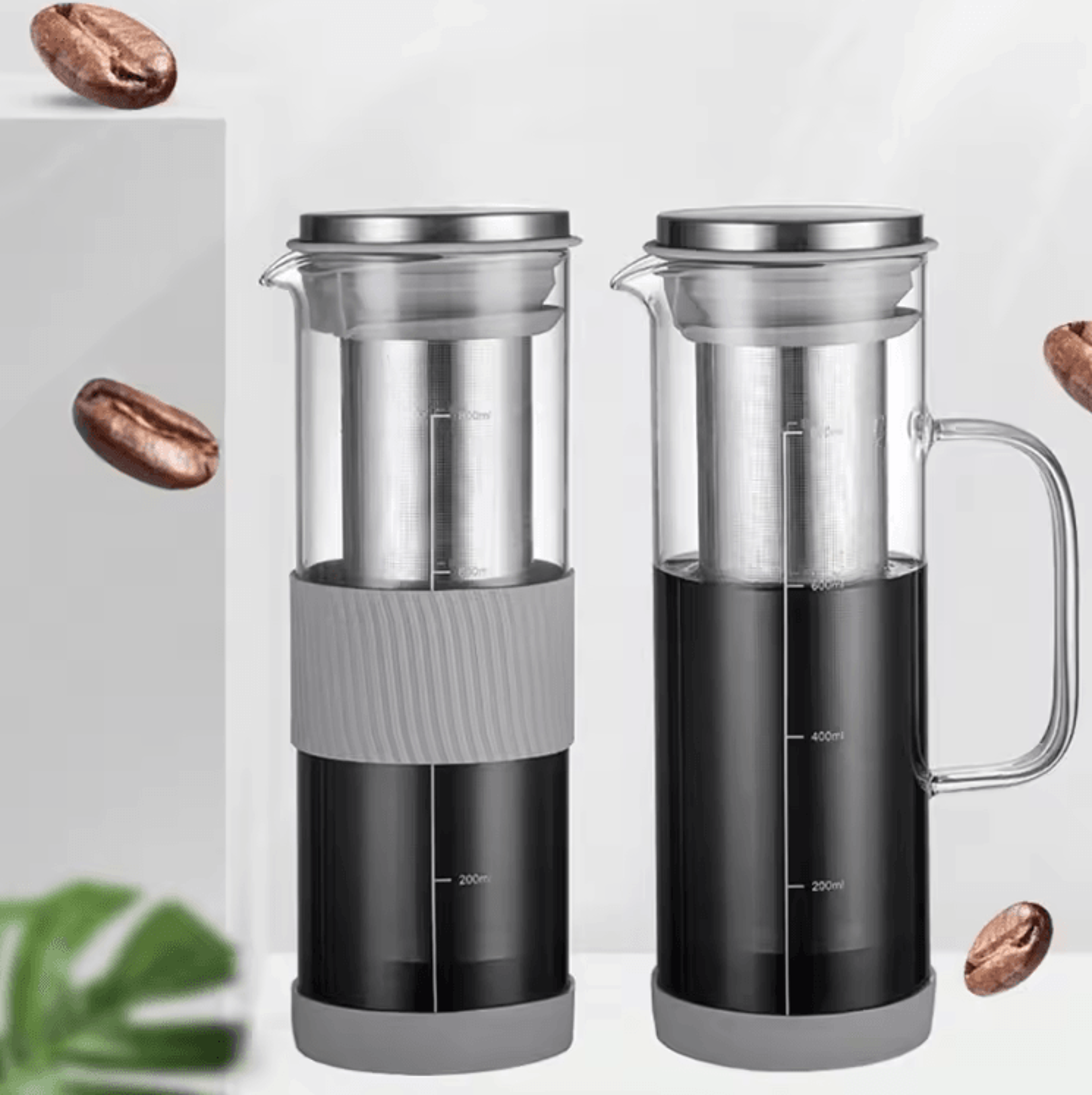 airtight cold brew coffee maker – double-layer iced coffee & tea pitcher with filter