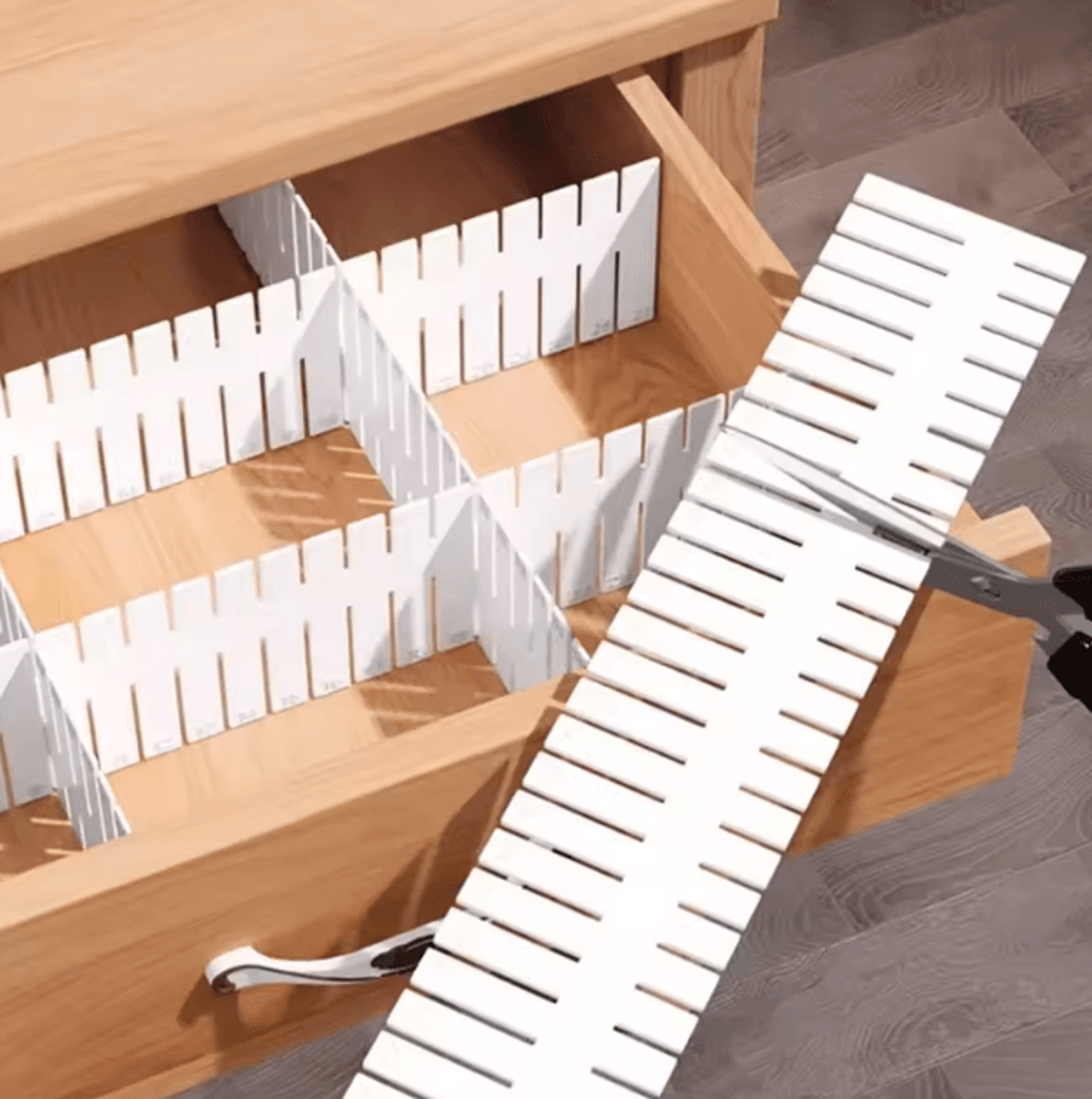 4PCS Adjustable Drawer Divider Organizer  DIY Partition Storage Board Set 0