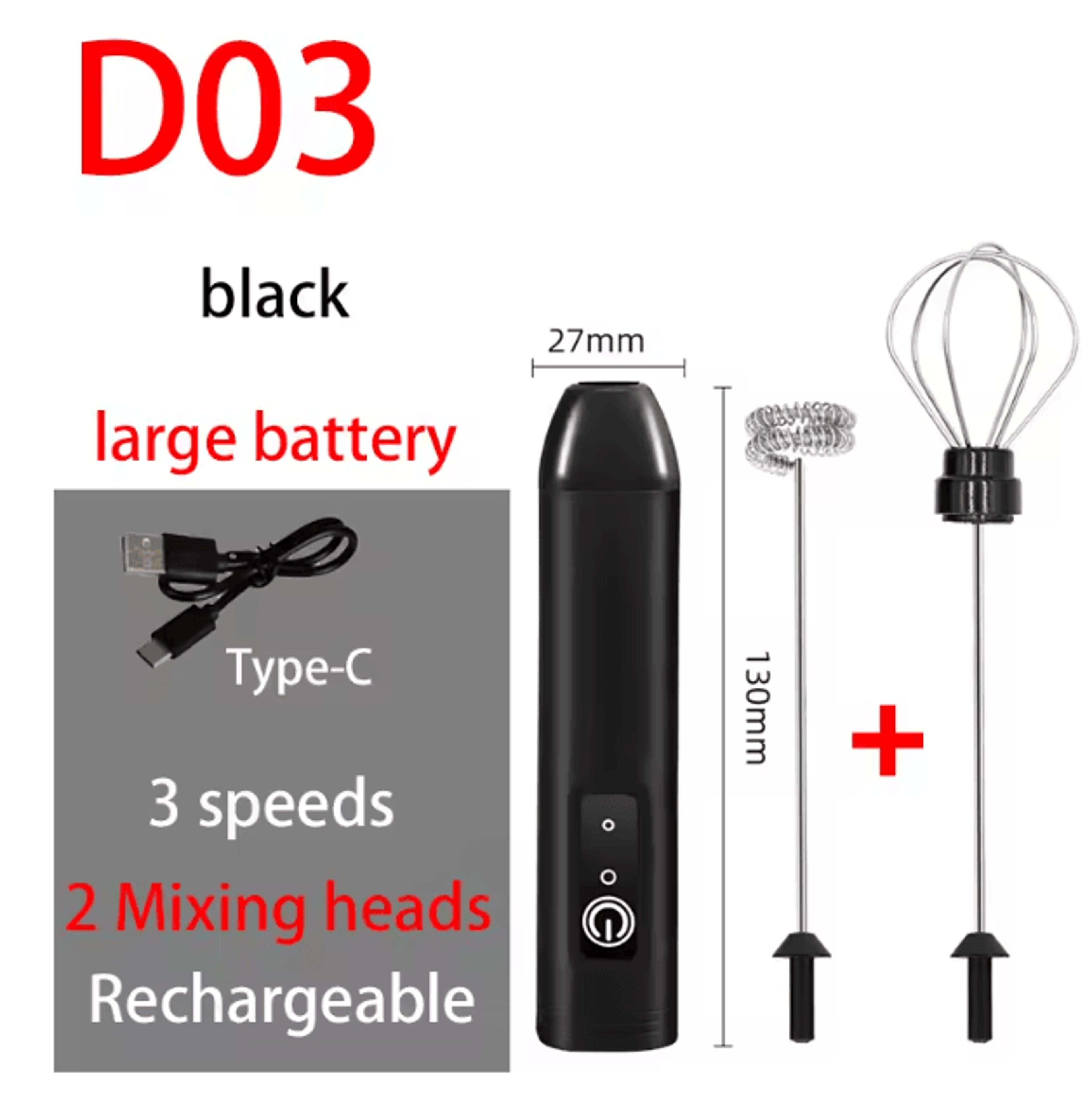 Wireless Electric Milk Frother  Handheld Coffee Whisk  Foam Maker 3