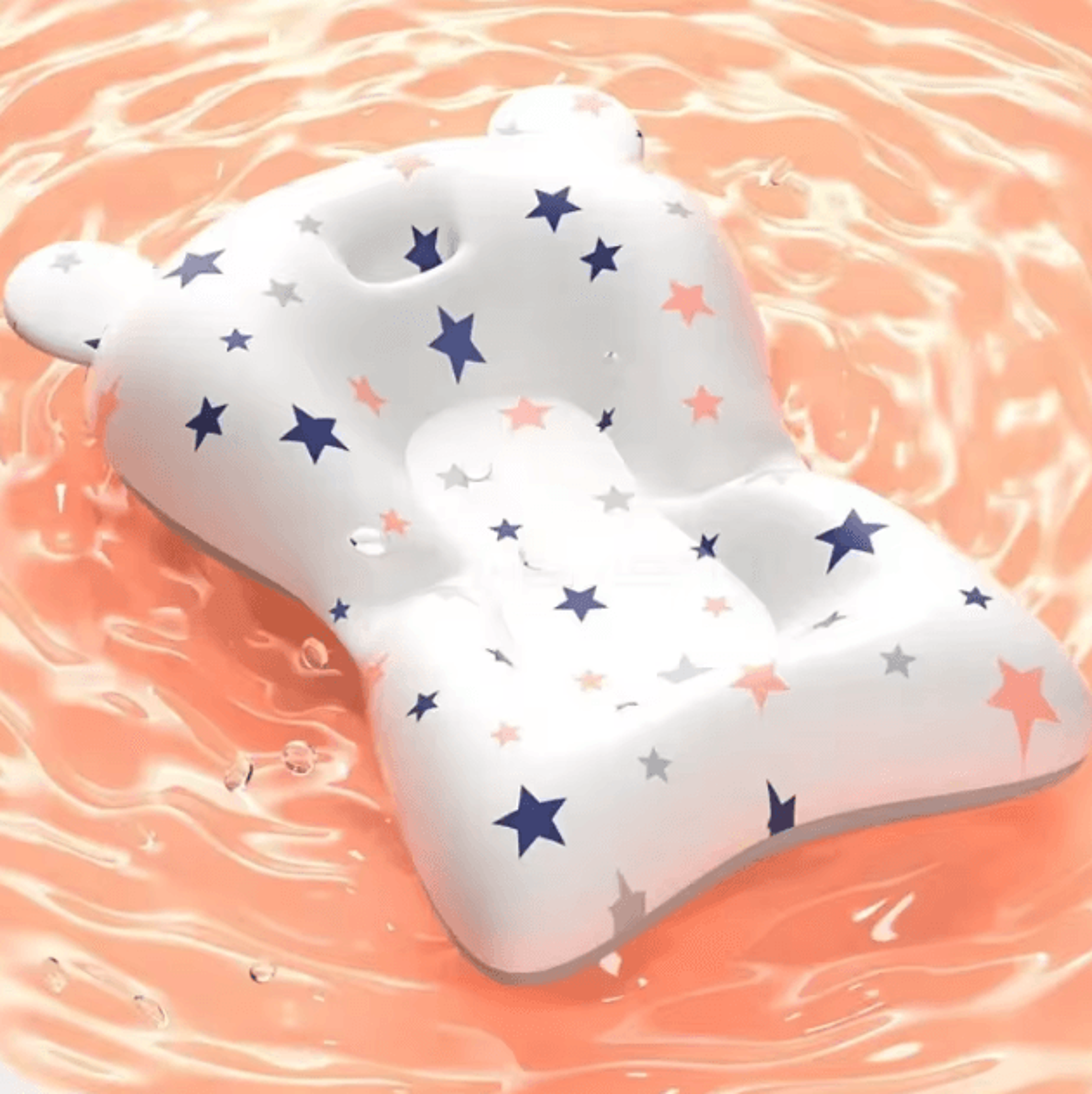 HOMFISH Baby Bath Support Pad Foldable Floating Seat Adjustable Newborn Bathing Cushion Infant Safe 3