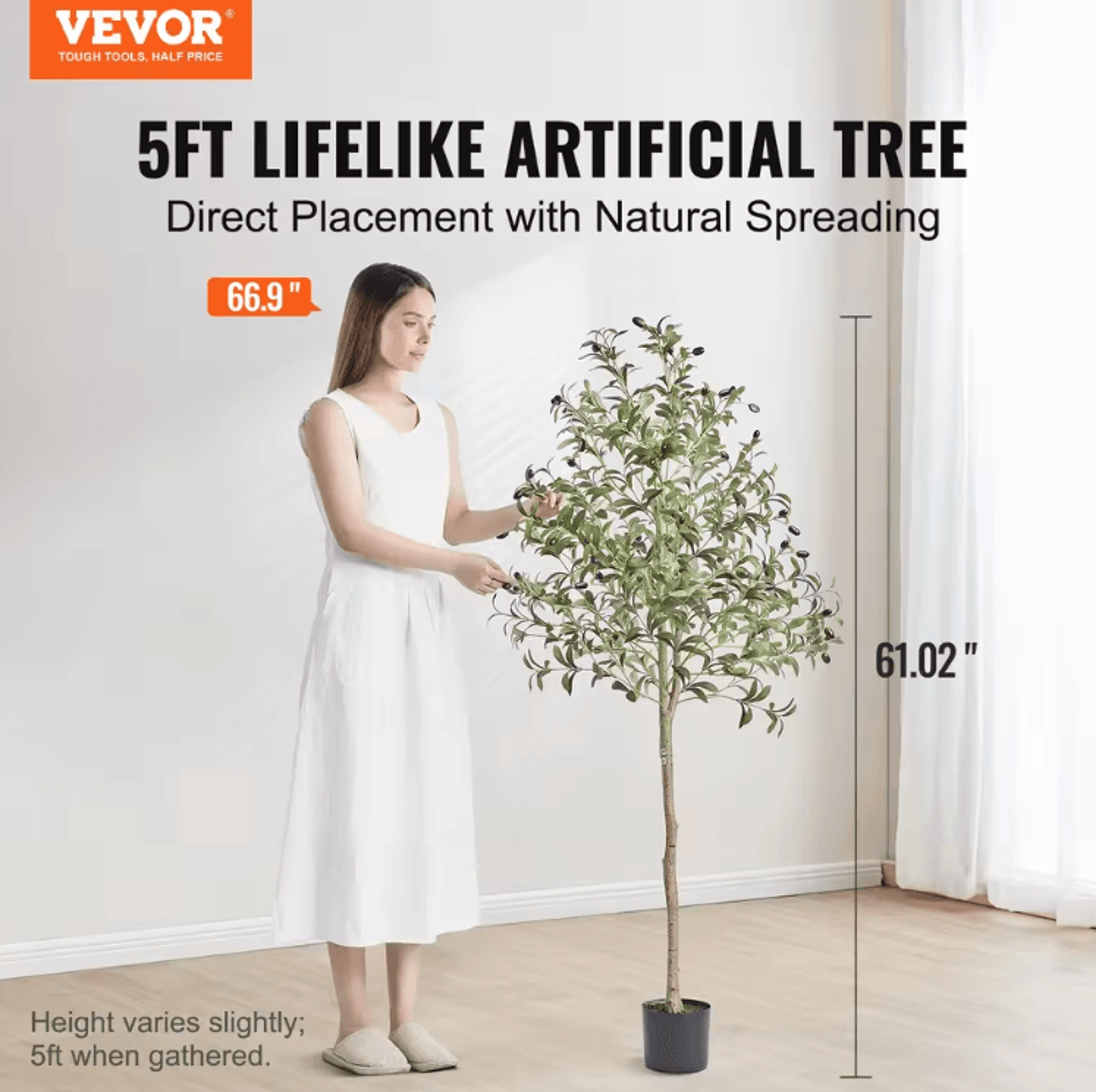 46FT Artificial Olive Tree In Pot  Realistic Faux Indoor Tree With Stable Base 1