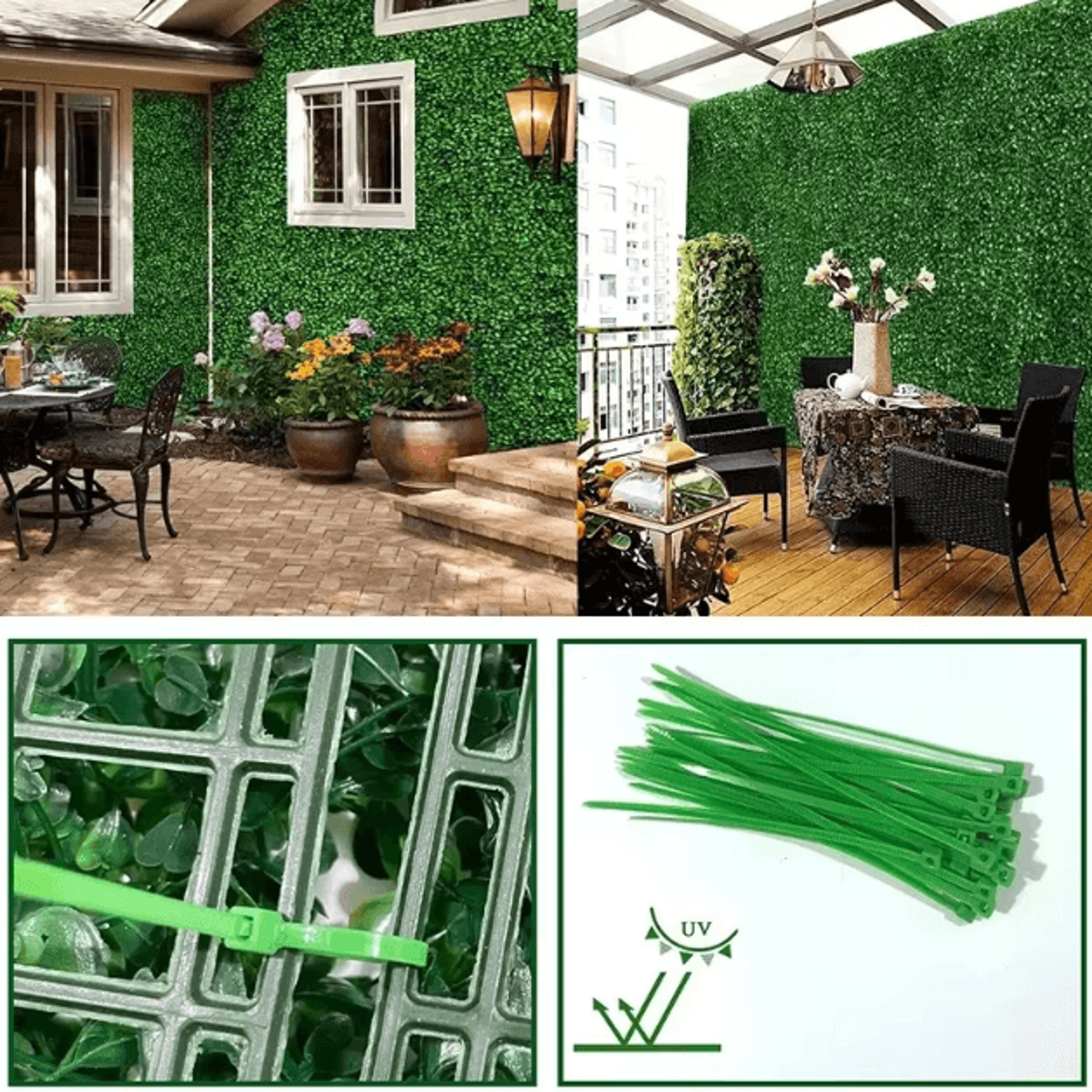 Artificial Boxwood Green Wall Panels Set  UVProtected Privacy Fence  Decor 103060120PCS 3