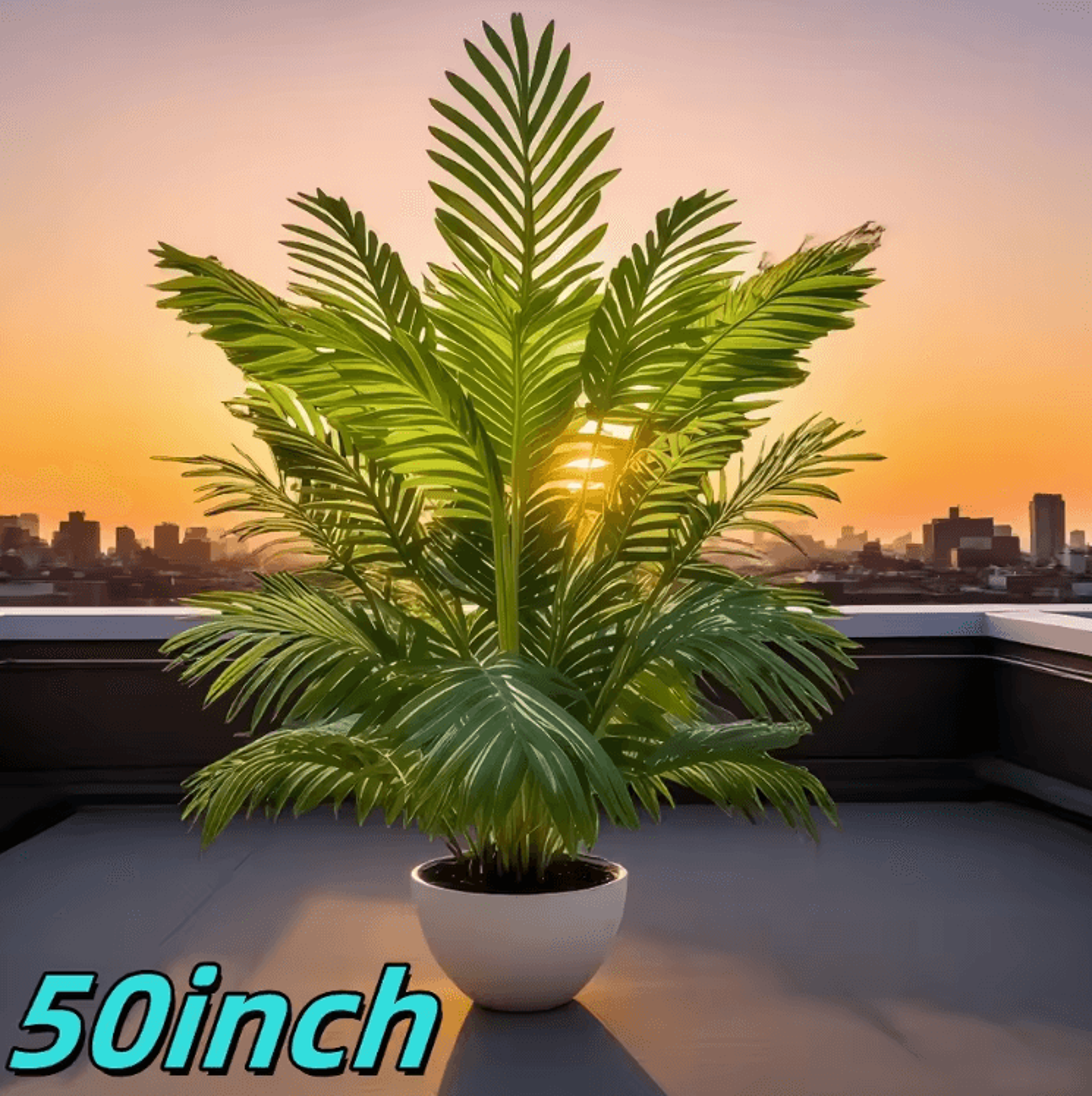 50Inch Artificial Palm Tree  Lush Tropical Decor For Indoor  Outdoor Spaces 4