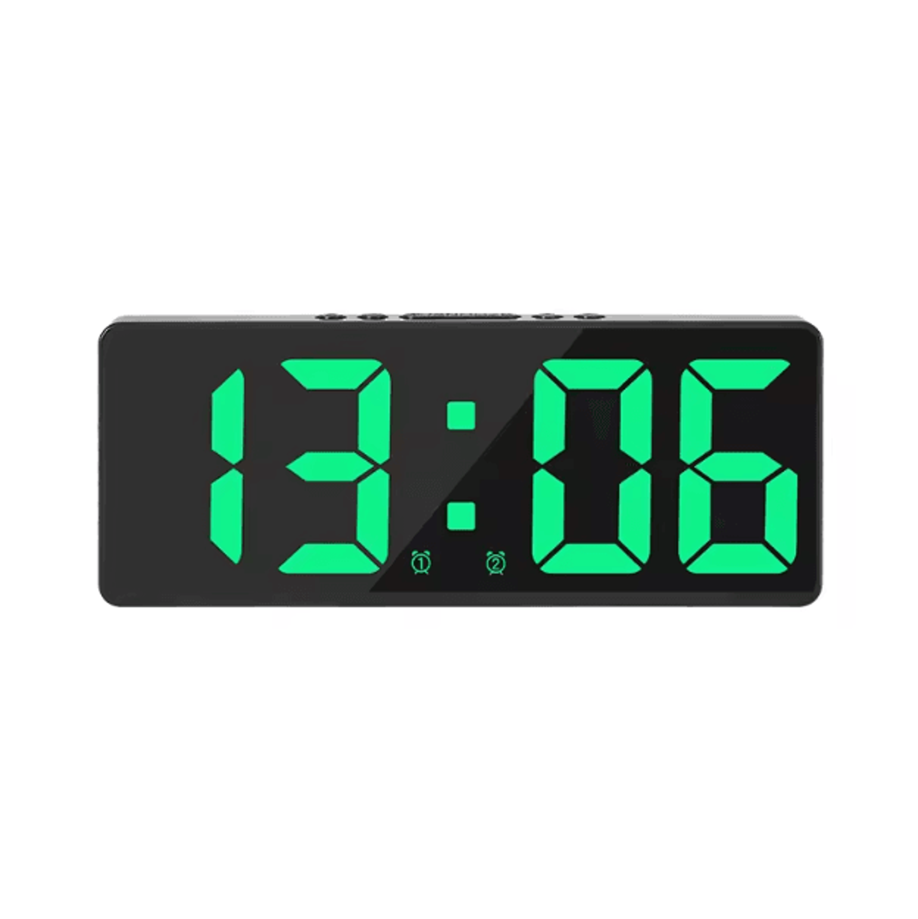 Voice Control LED Mirror Alarm Clock  Smart Digital Clock With Temperature  Snooze 7