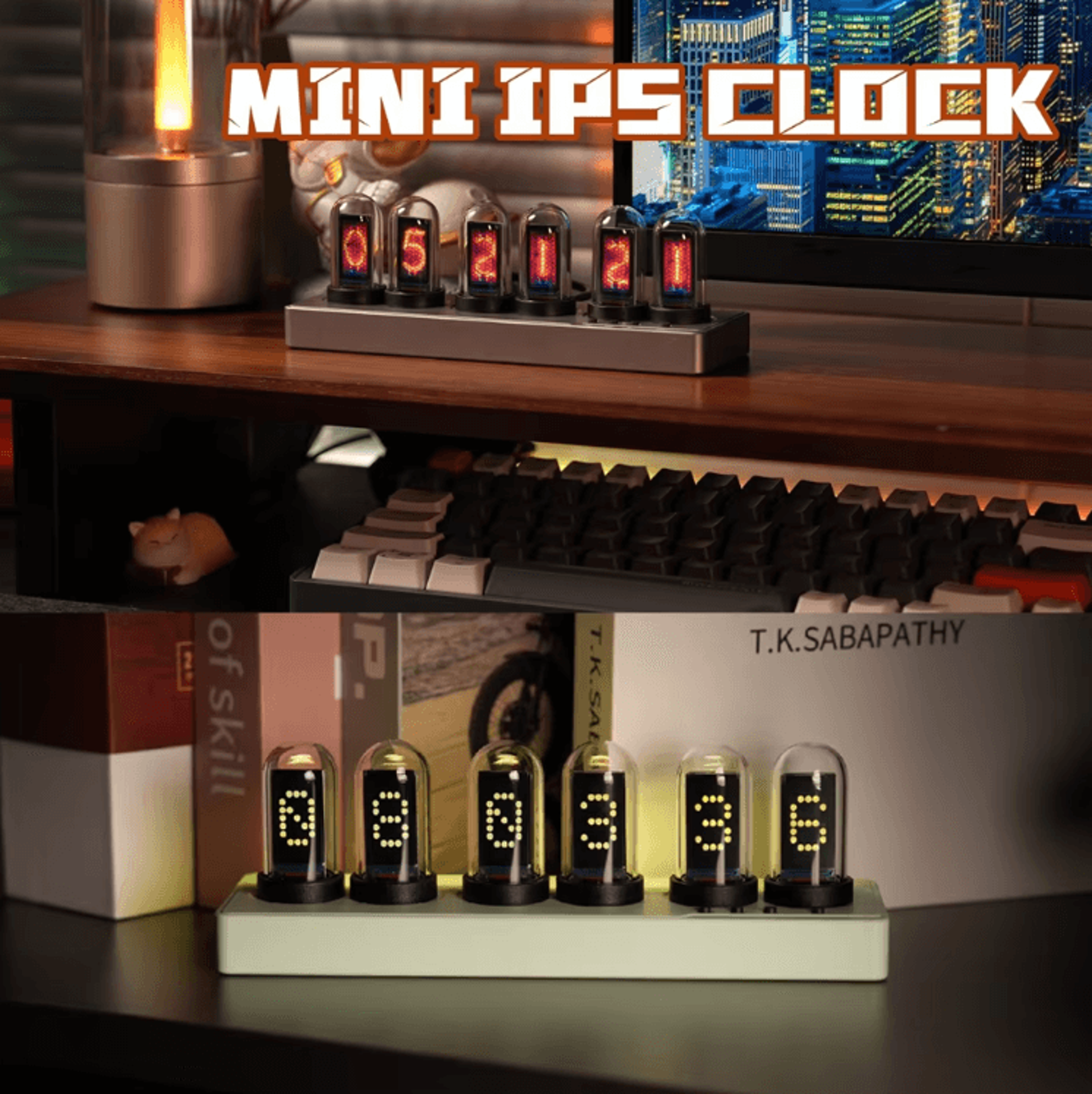 WiFi RGB Nixie Tube Clock  Smart IPS Digital Alarm Clock With Custom Display 1