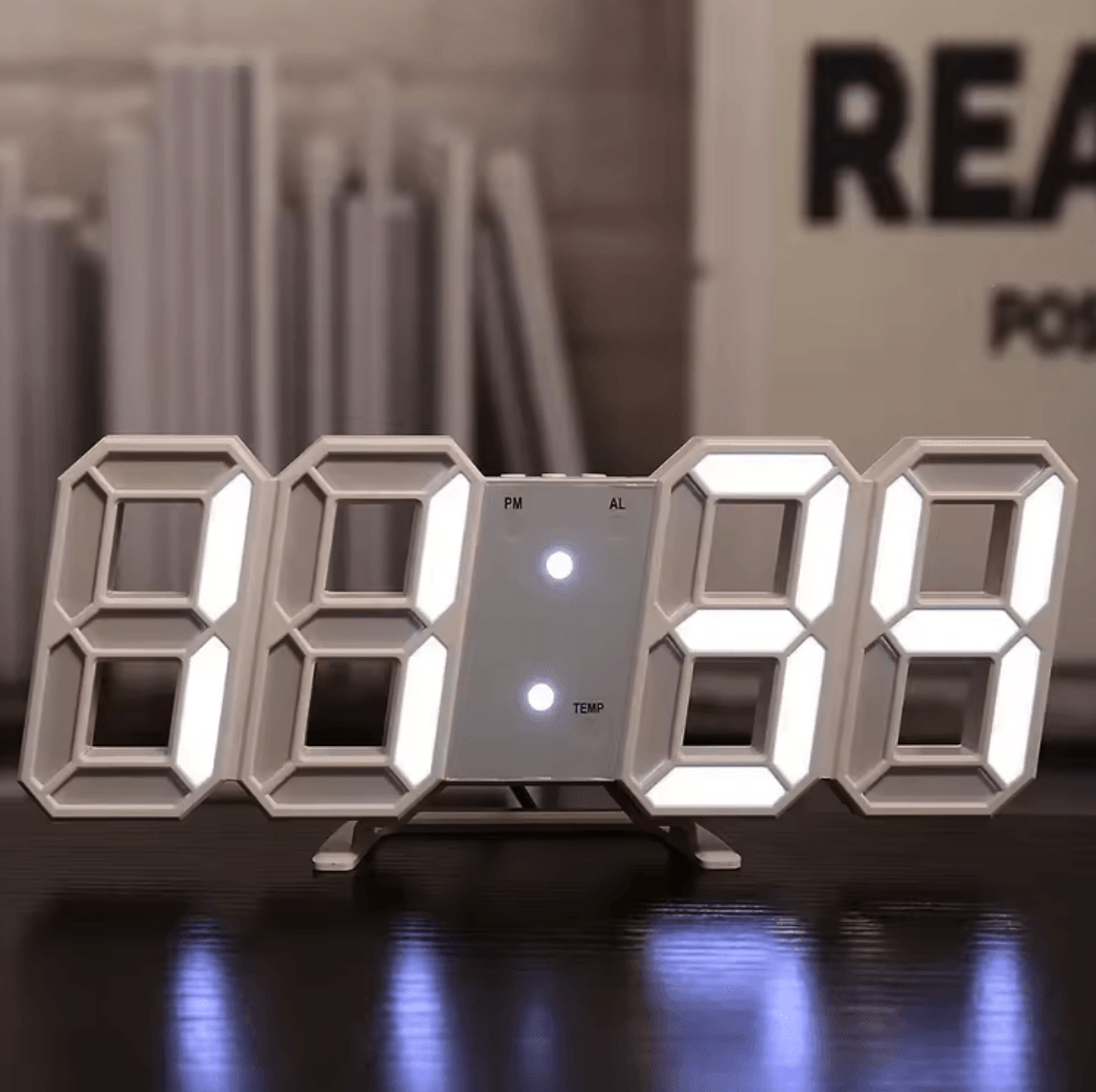 3D LED Digital Wall Clock  Modern Glow Night Mode Clock For Home Decor 3