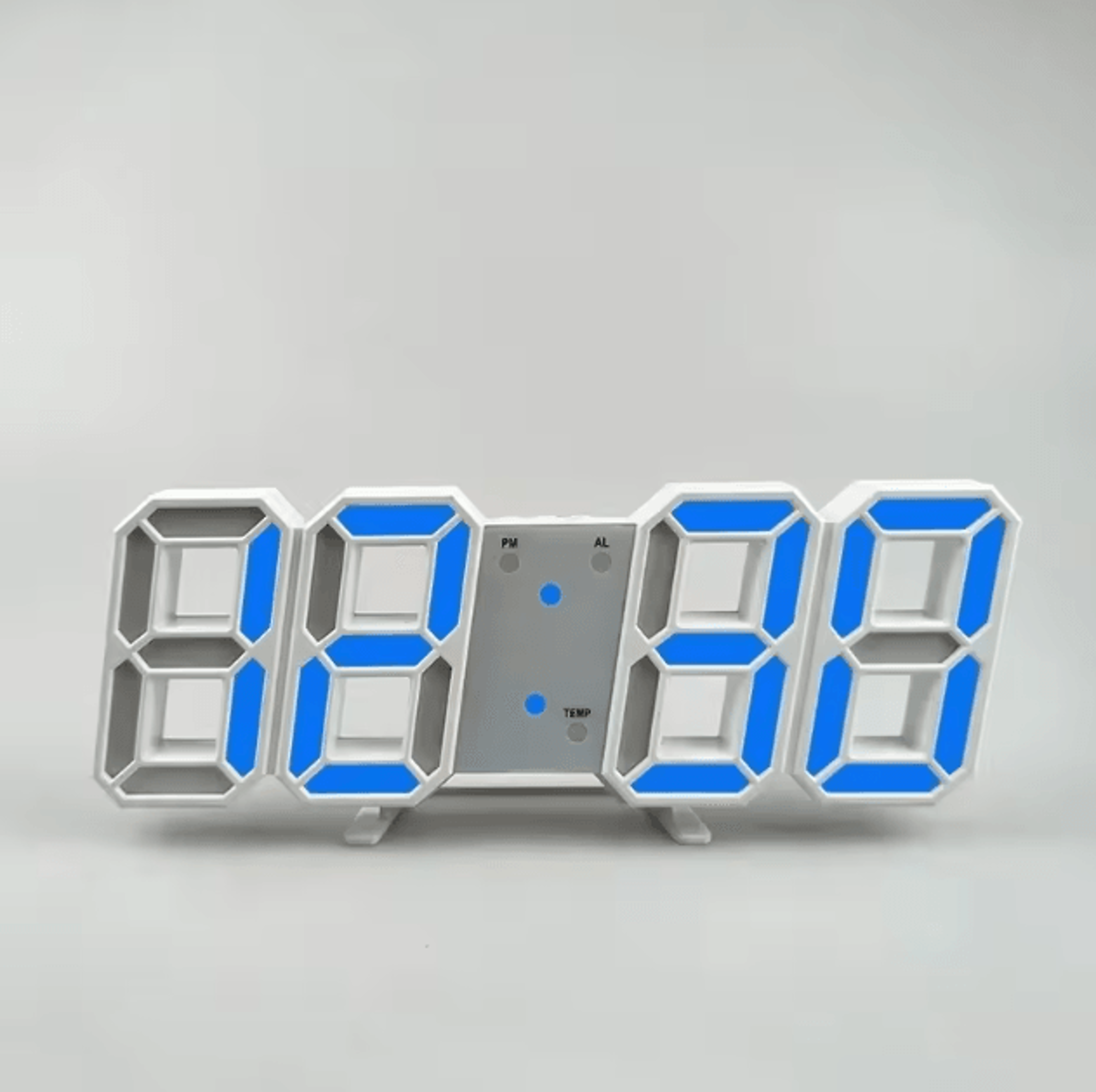 3D LED Digital Wall Clock With Alarm Time Date Temperature Display For Home  Office 5