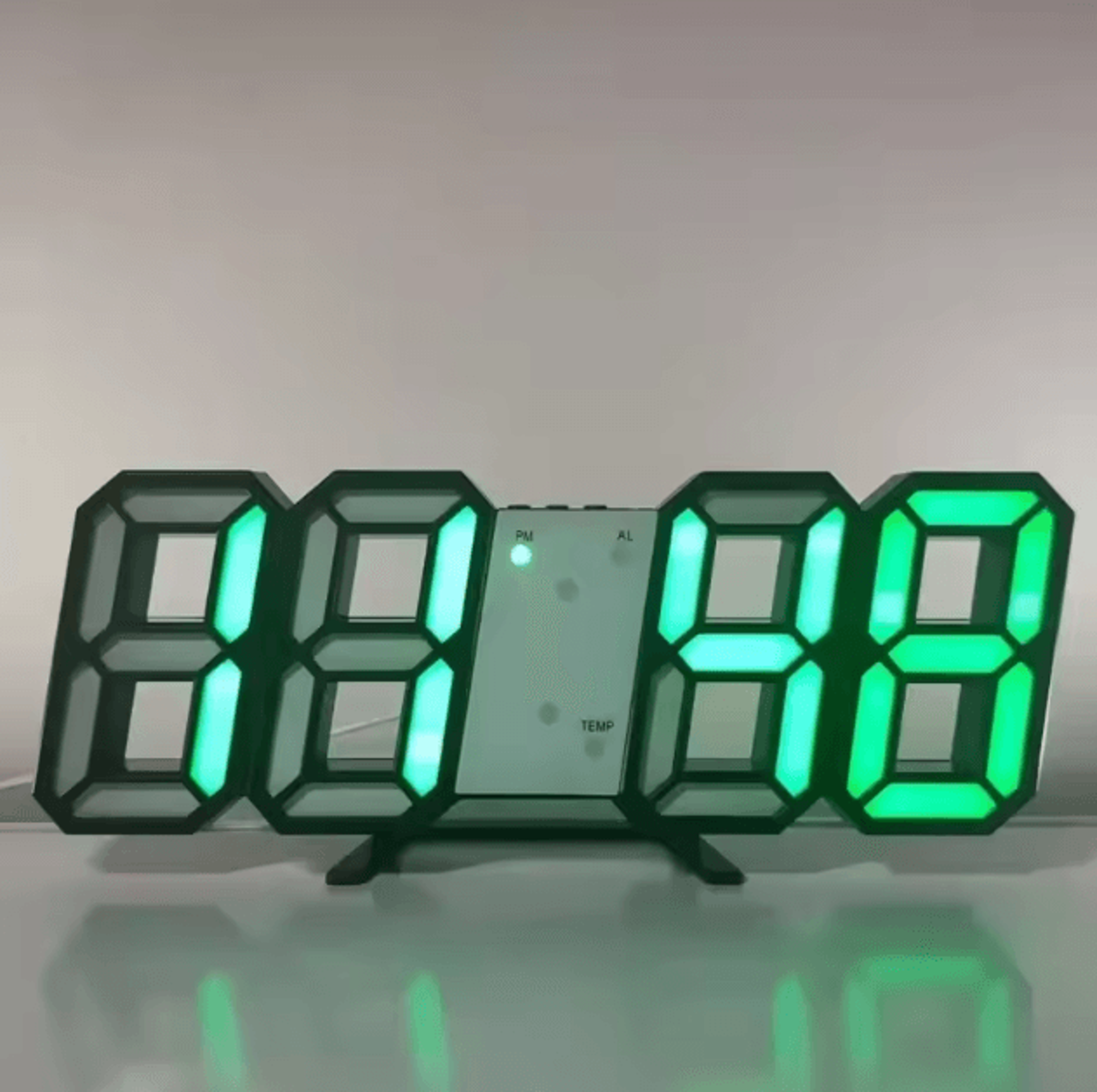 3D LED Digital Wall Clock With Alarm Time Date Temperature Display For Home  Office 6