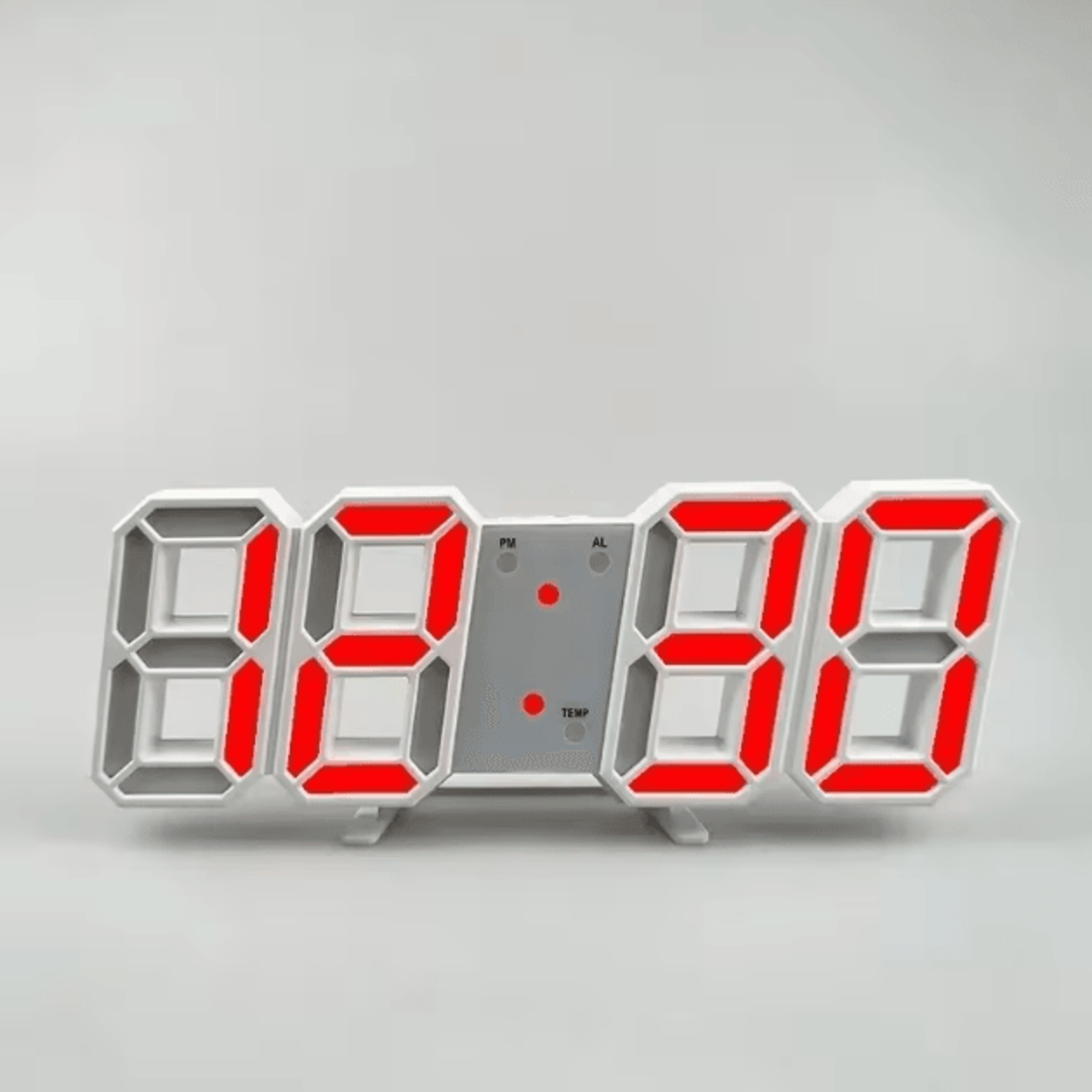 3D LED Digital Wall Clock With Alarm Time Date Temperature Display For Home  Office 9