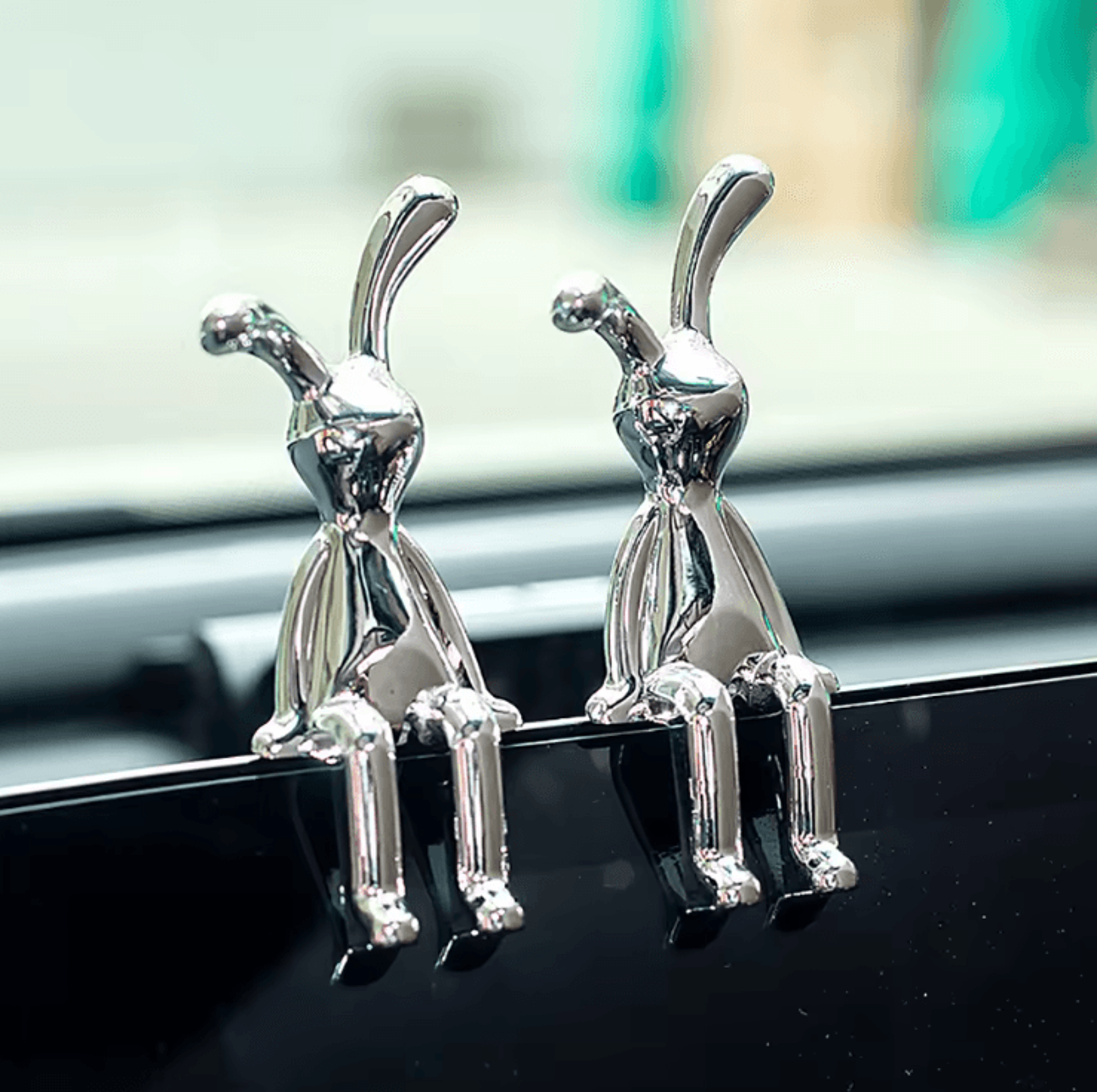 Cute Cartoon Rabbit Couple Statue Mini Bunny Figurines For Home  Desk Decor 1