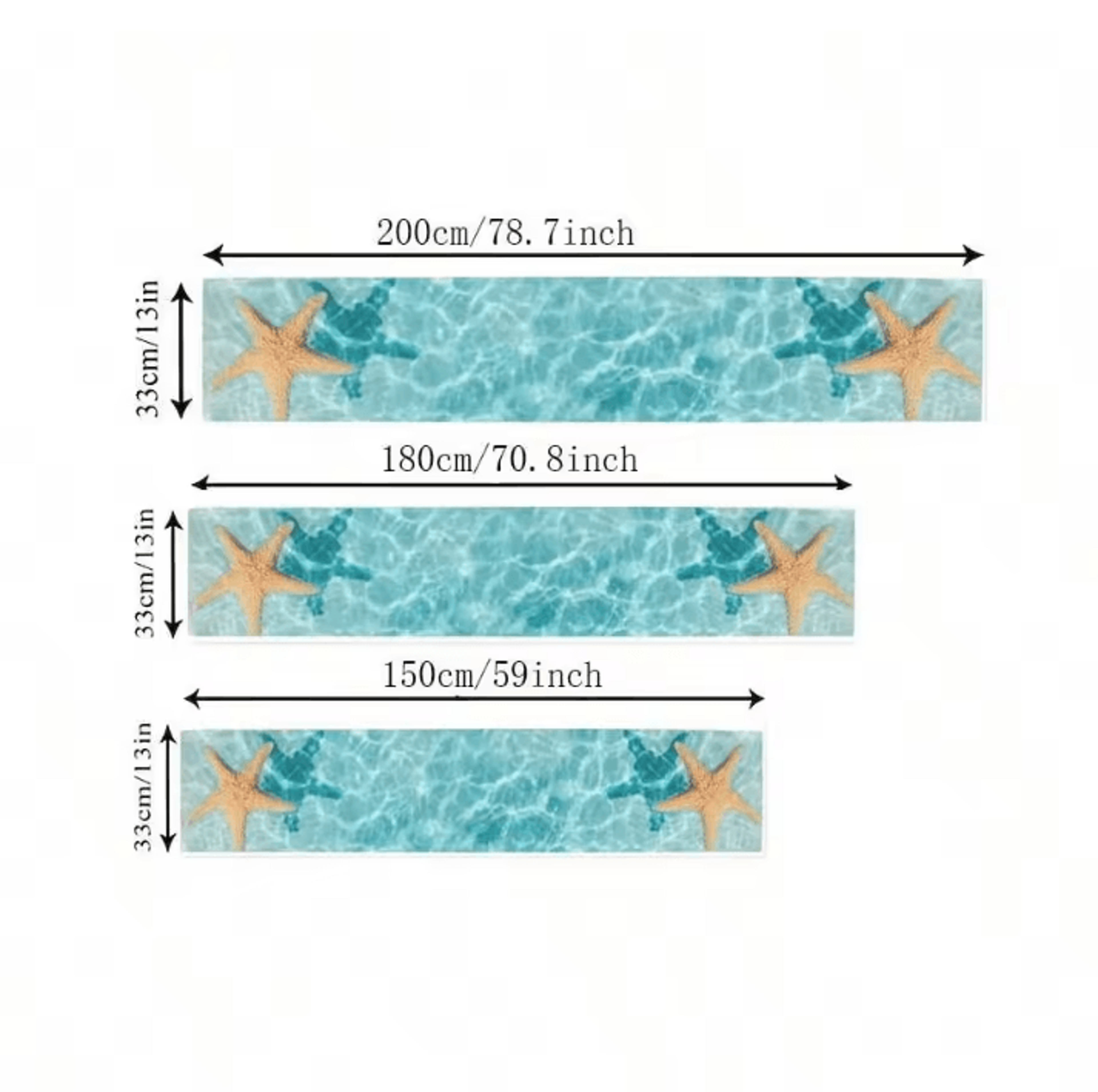 Watercolor Starfish Ocean Linen Table Runner Coastal Dining Decor For Home  Events 1