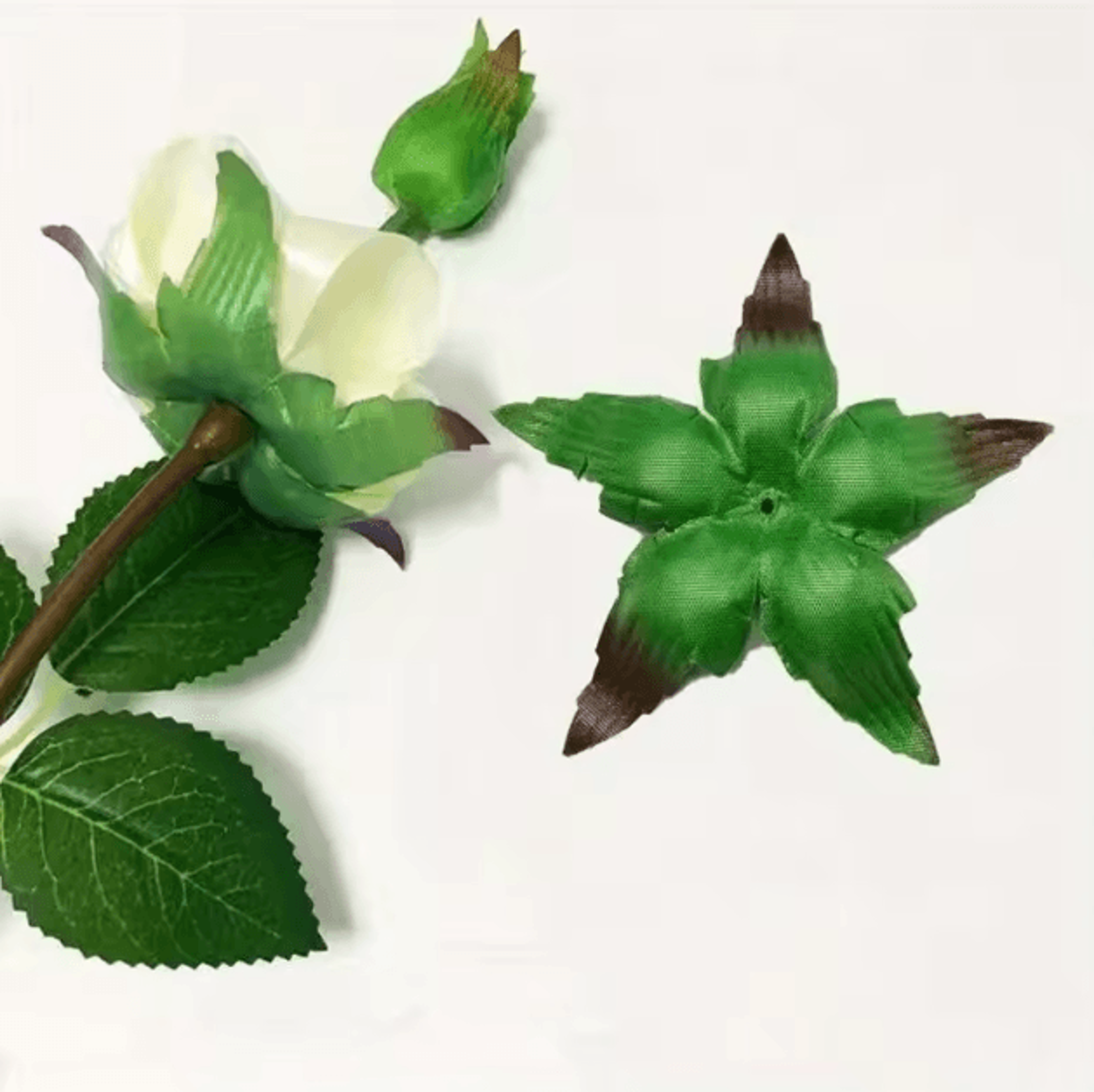 Artificial Rose Leaf Stems Realistic Green Leaves For DIY Bouquet  Decoration 50100pcs Set 1