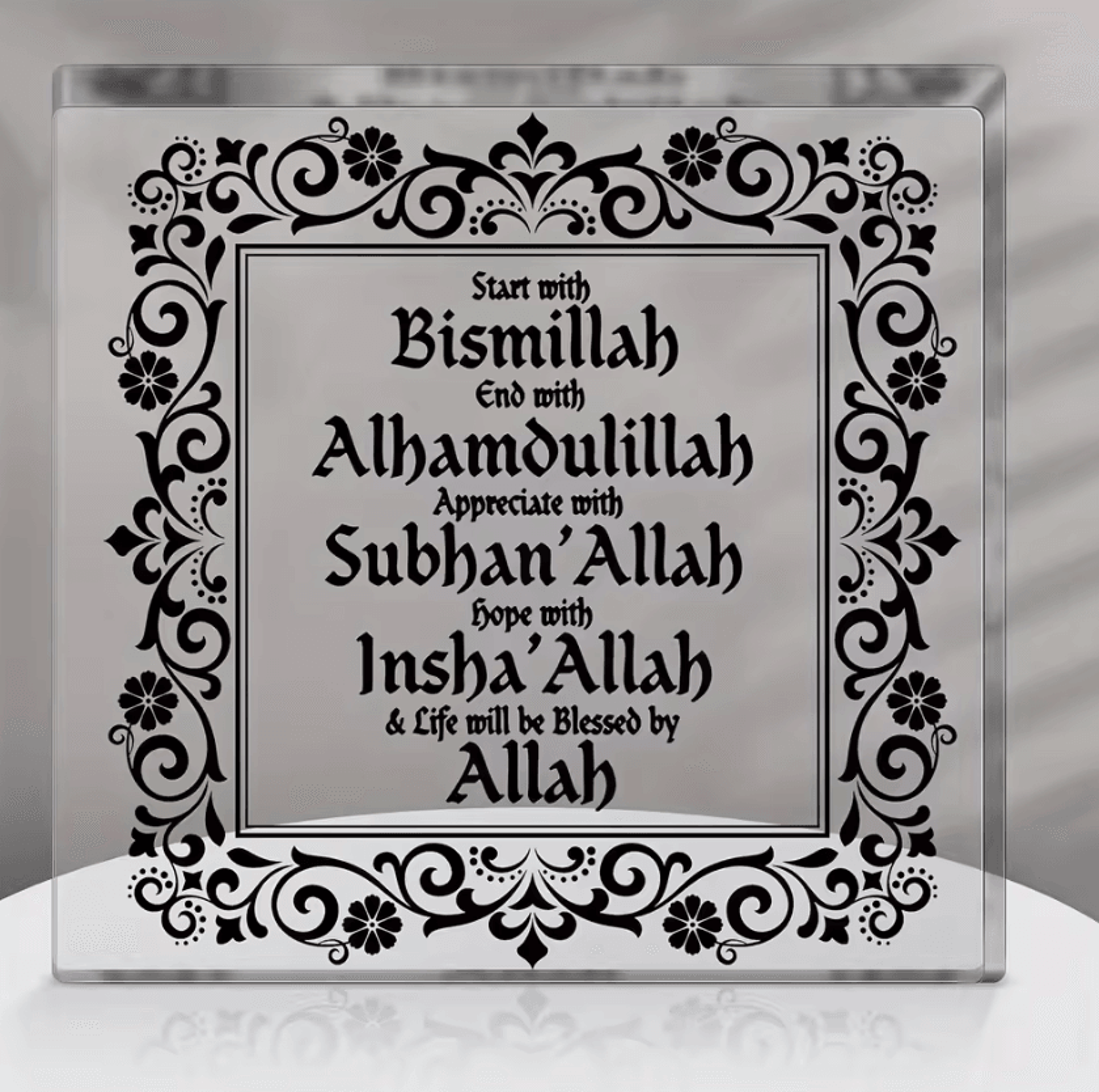 Eid Mubarak Acrylic Sign  Ramadan Desktop Decor Islamic Inspirational Ornament 0