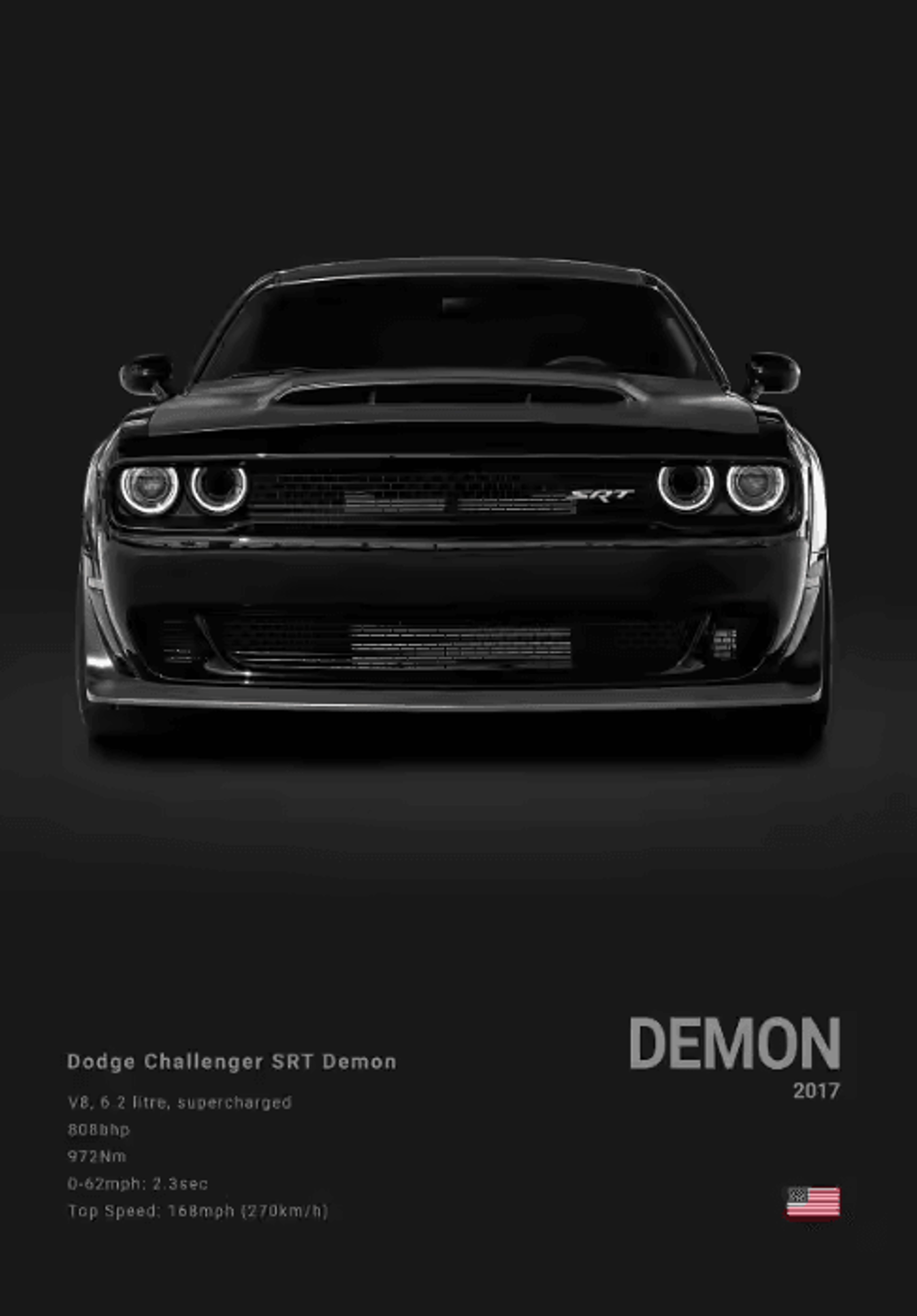 Dodge Challenger SRT Hellcat Redeye Canvas Poster  Modern Muscle Car Wall Art 3
