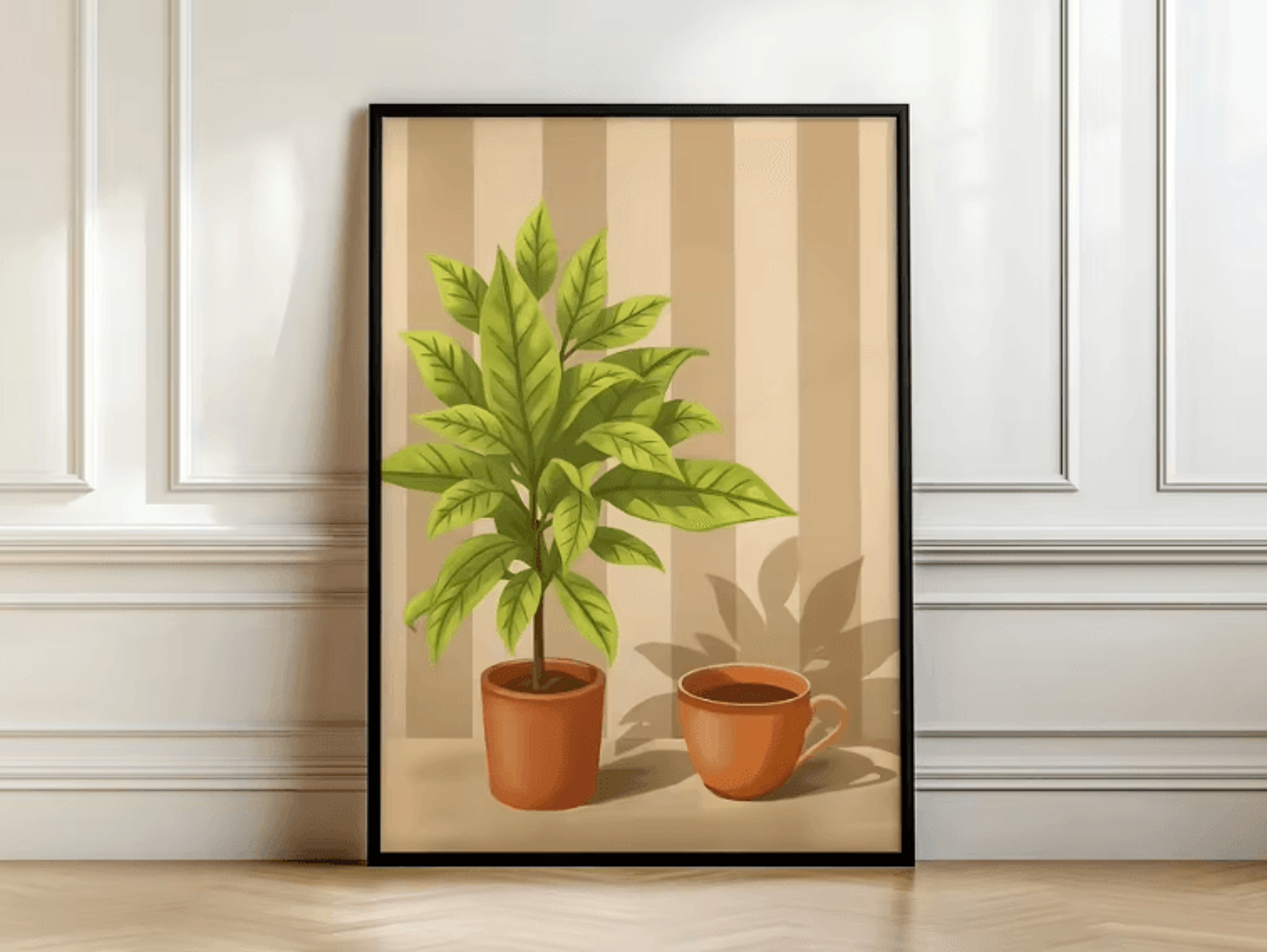 Retro Coffee Canvas Poster  Minimalist Beige Kitchen  Cafe Wall Art 12