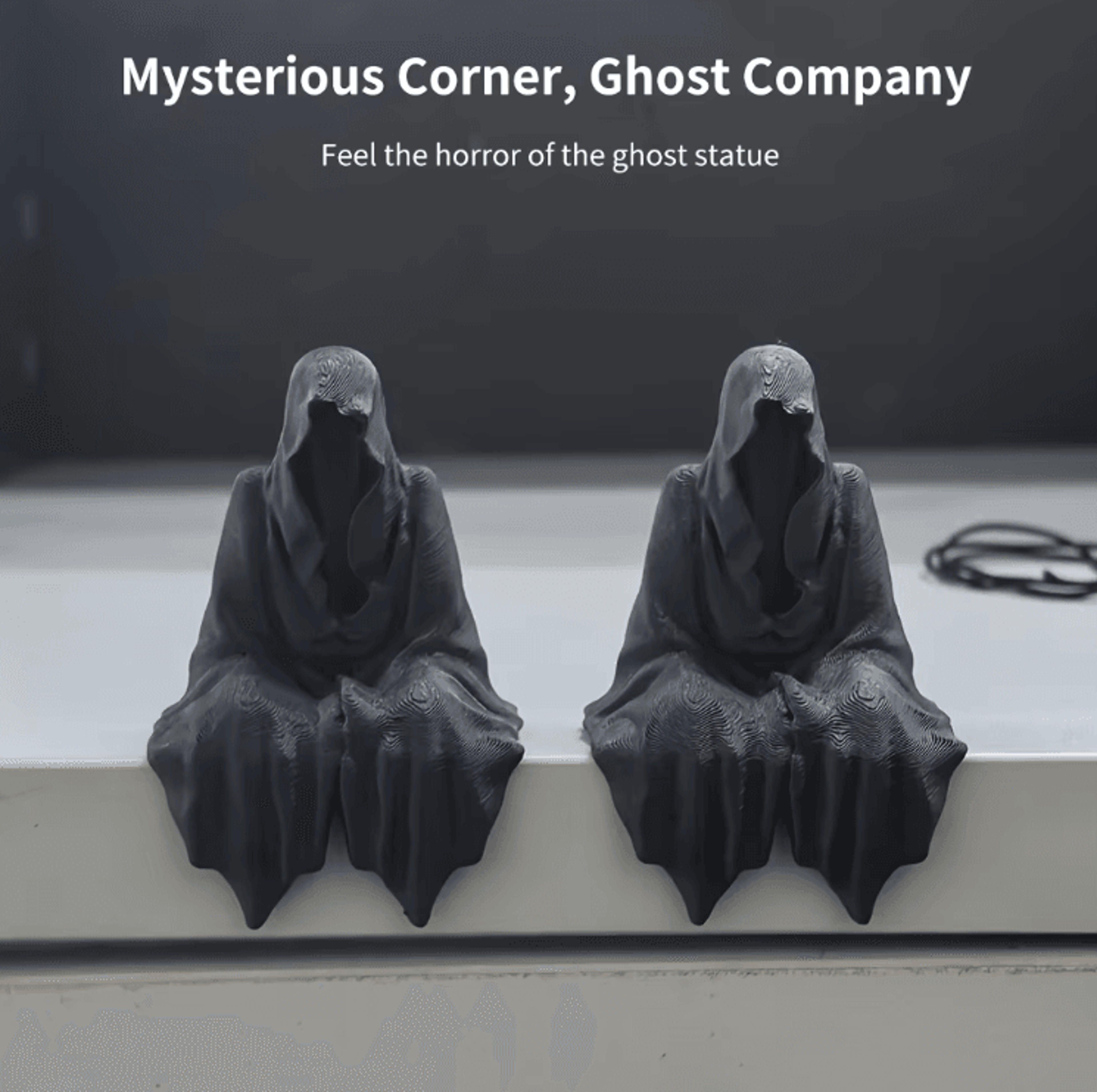 Gothic Hooded Cloaked Statue  3D Printed Dark Fantasy Desk  Shelf Decor 2
