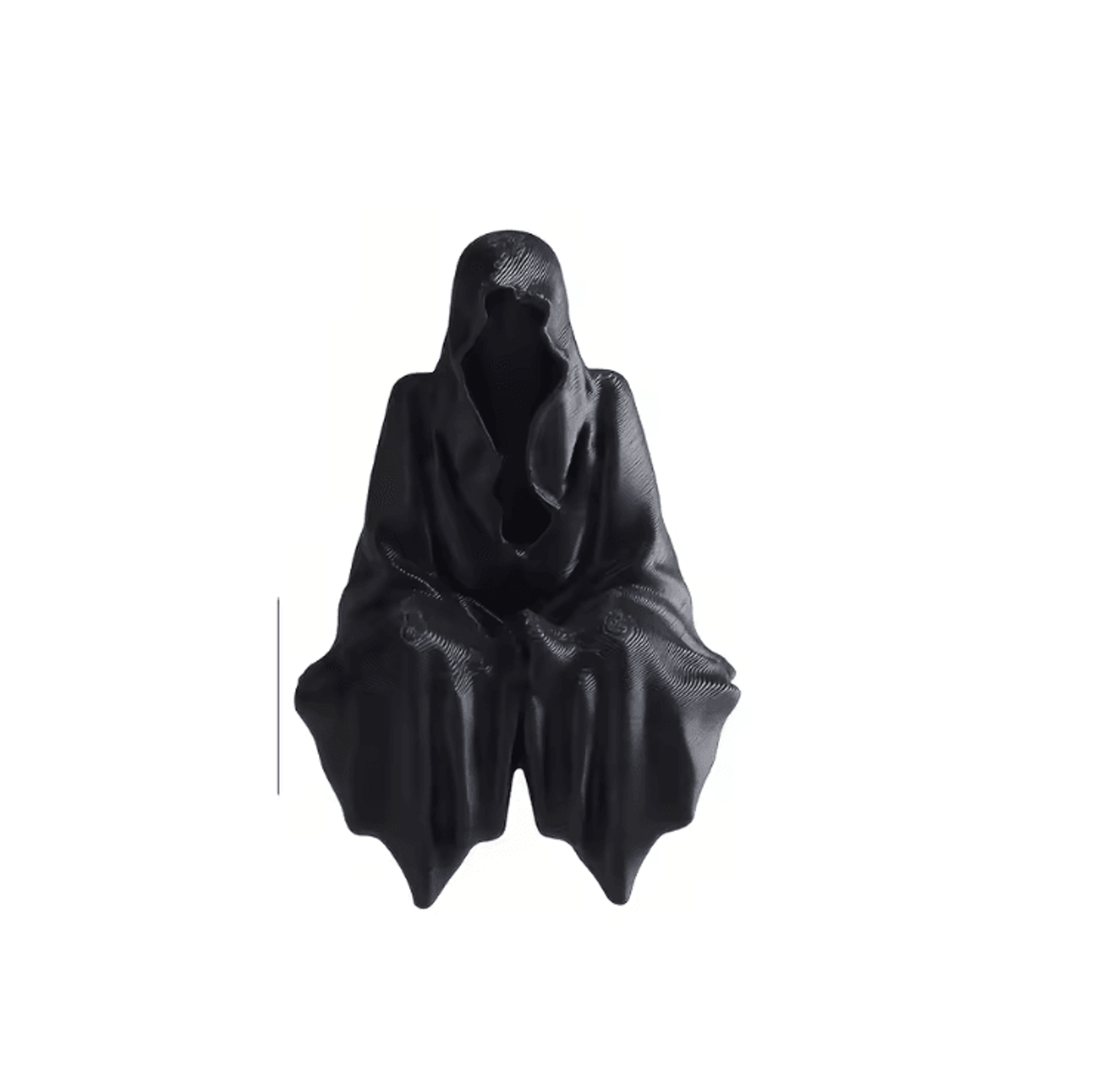 Gothic Hooded Cloaked Statue  3D Printed Dark Fantasy Desk  Shelf Decor 4
