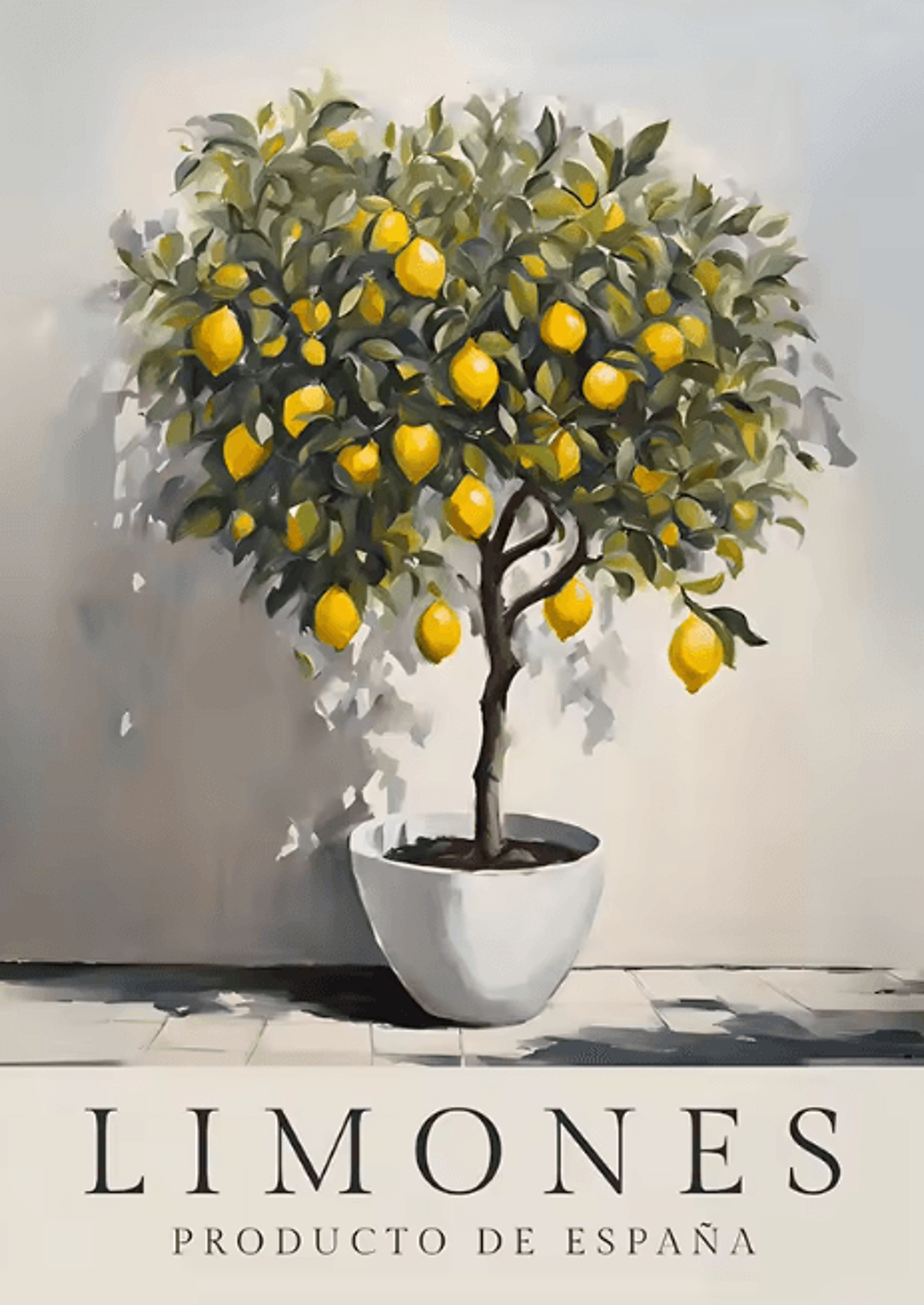 Retro Olive Tree  Lemon Canvas Poster  Vintage Botanical Kitchen  Home Wall Art 4