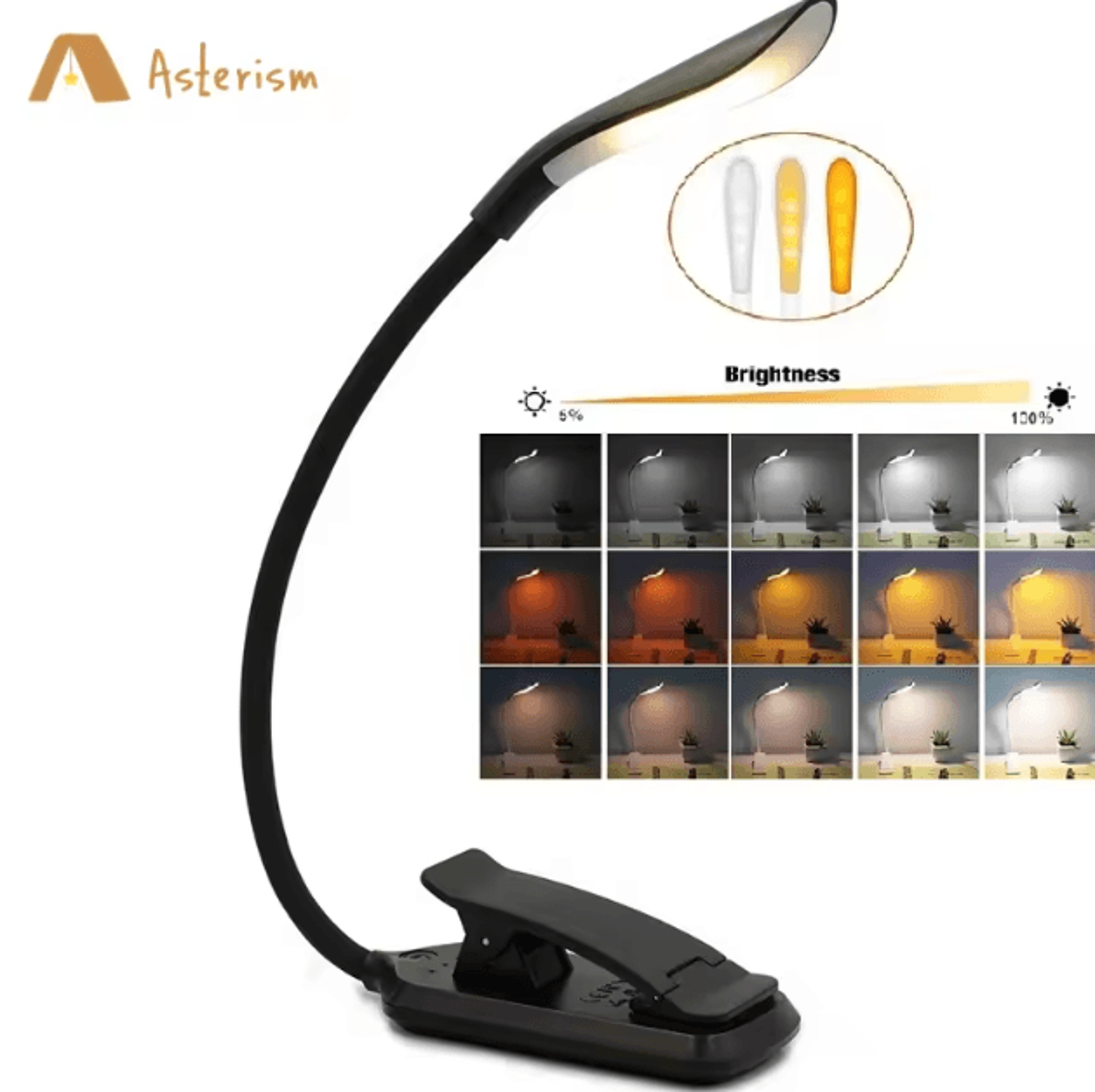 Mini USB Rechargeable Book Light Flexible ClipOn LED Reading Light For Bed  Travel 0
