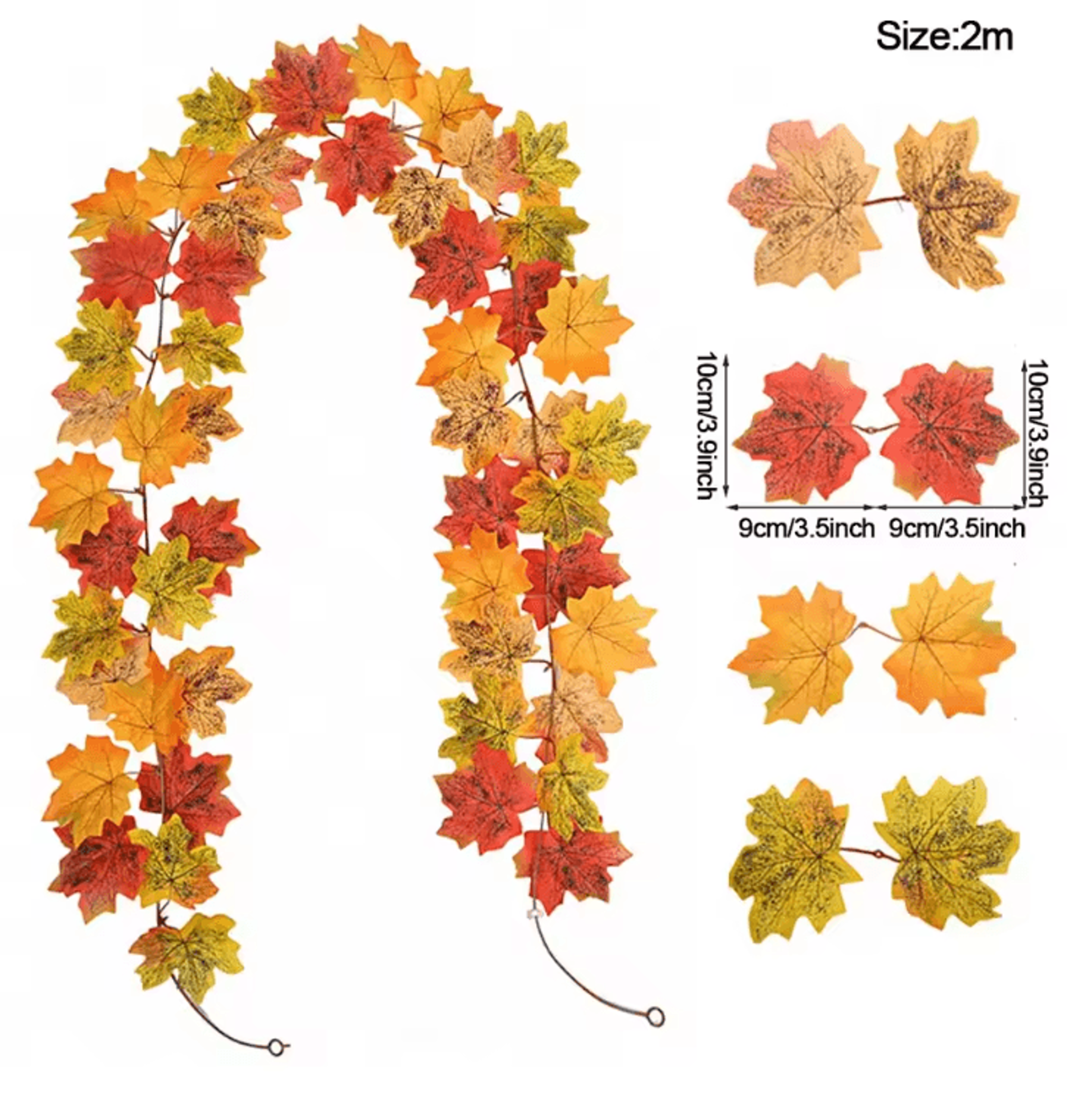Artificial Maple Leaf Garland  Autumn Fall Vine Decor For Home Thanksgiving  Halloween 3