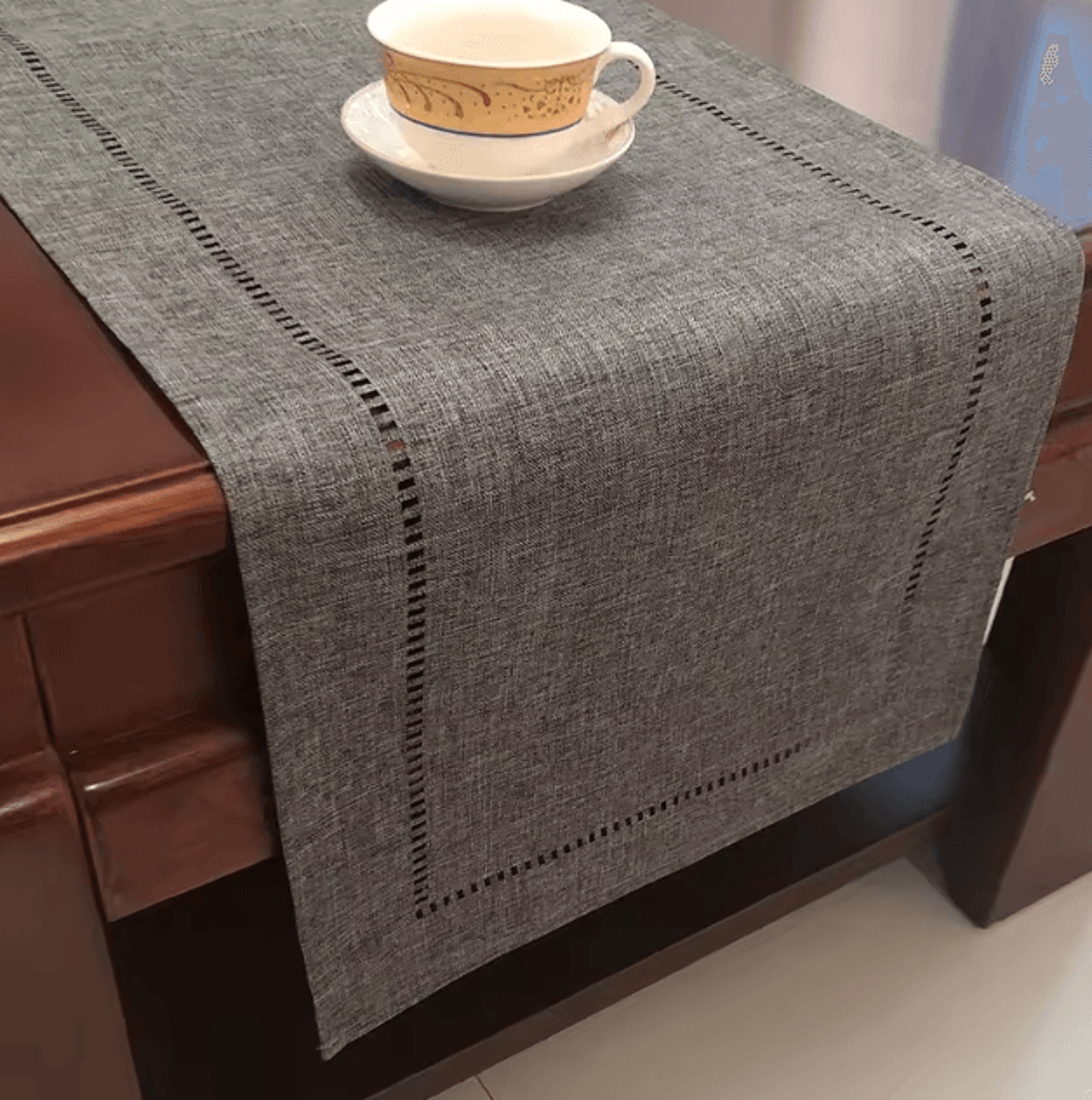 Classic Linen Table Runner  Rustic Farmhouse Dining Table Decor 6