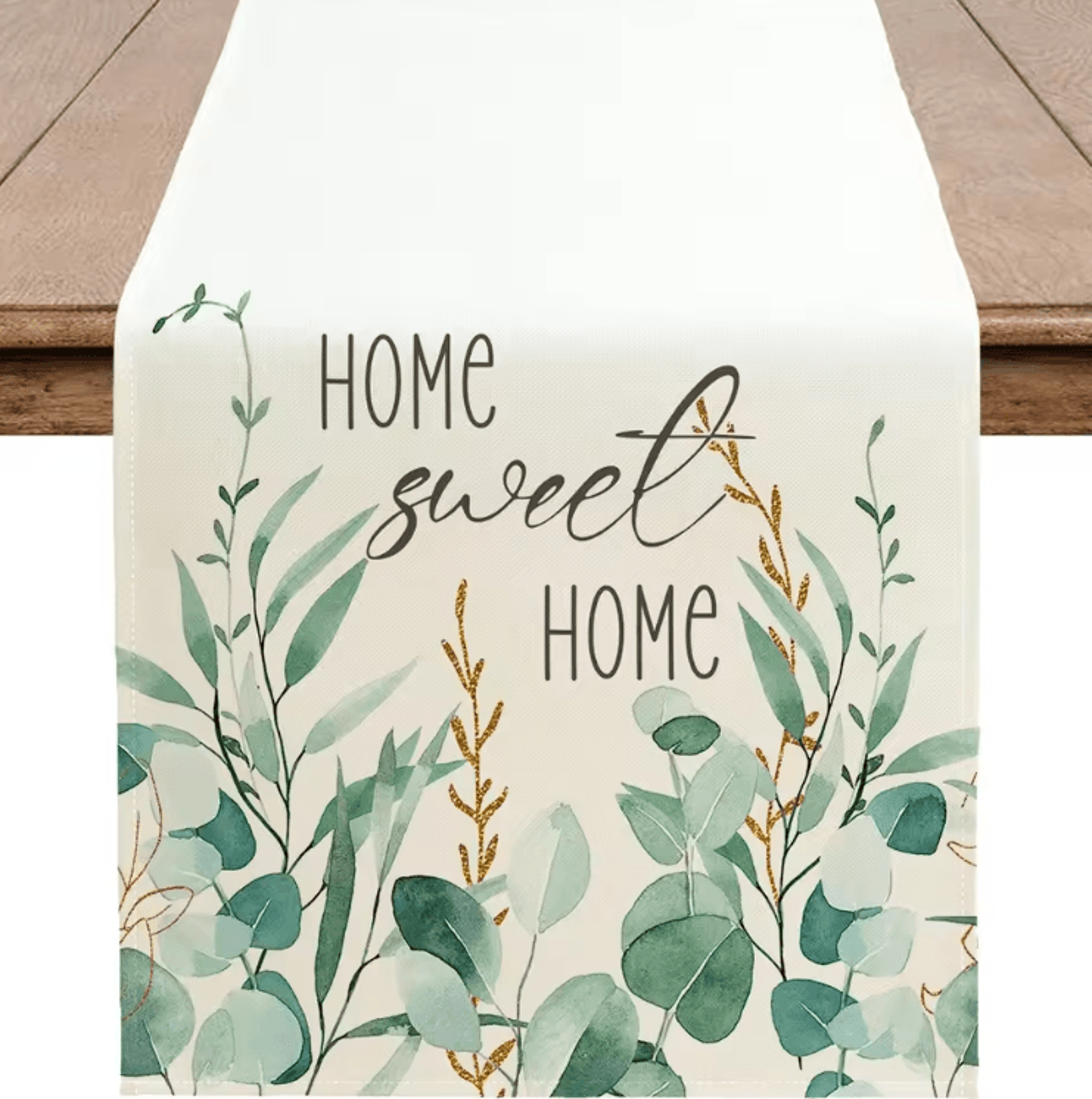 Eucalyptus Linen Table Runner  Green Botanical Farmhouse Table Decor 2