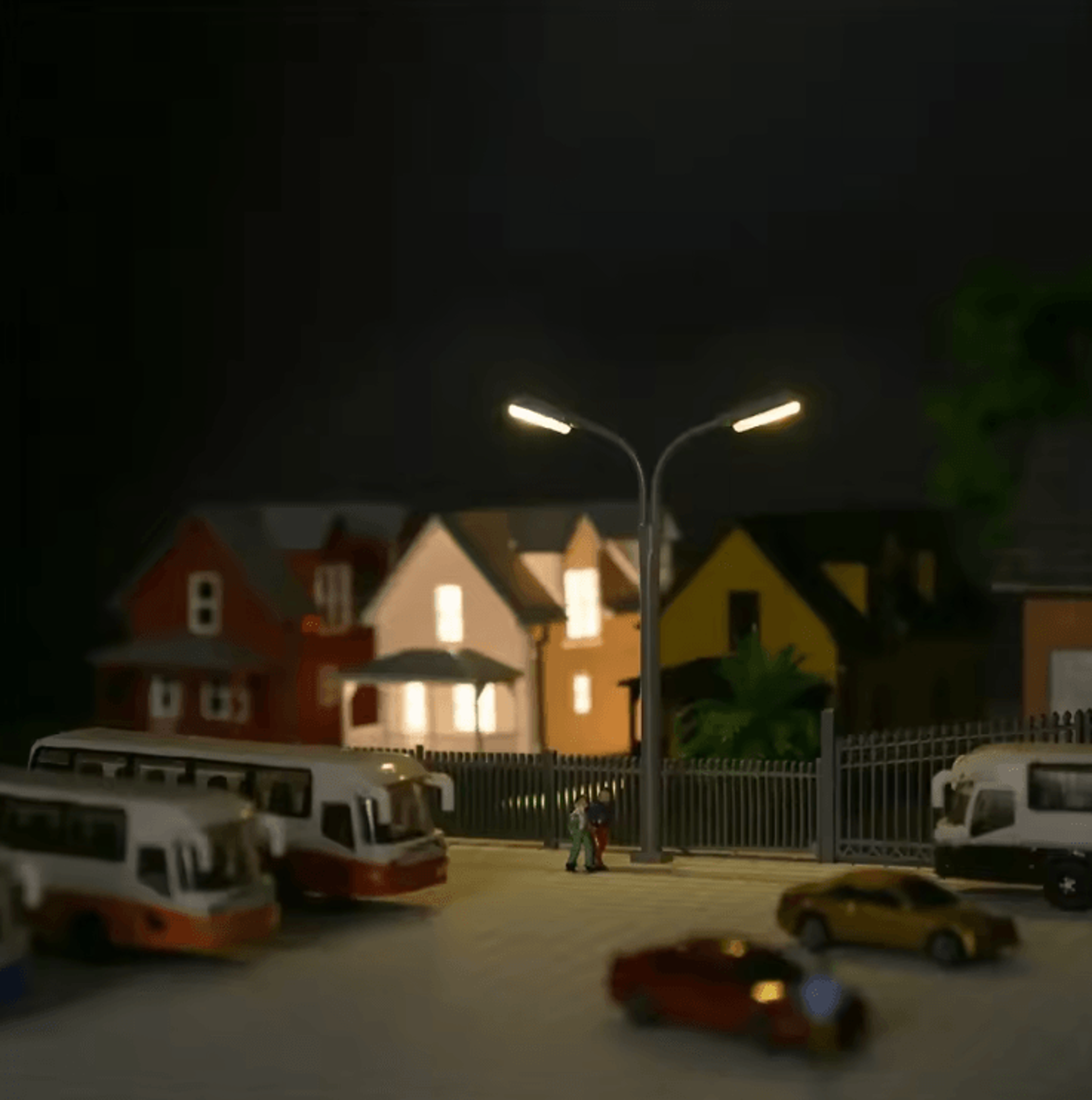 Mini LED Street Lamp Model Set  1 160 Scale Garden  Railway Lights 3