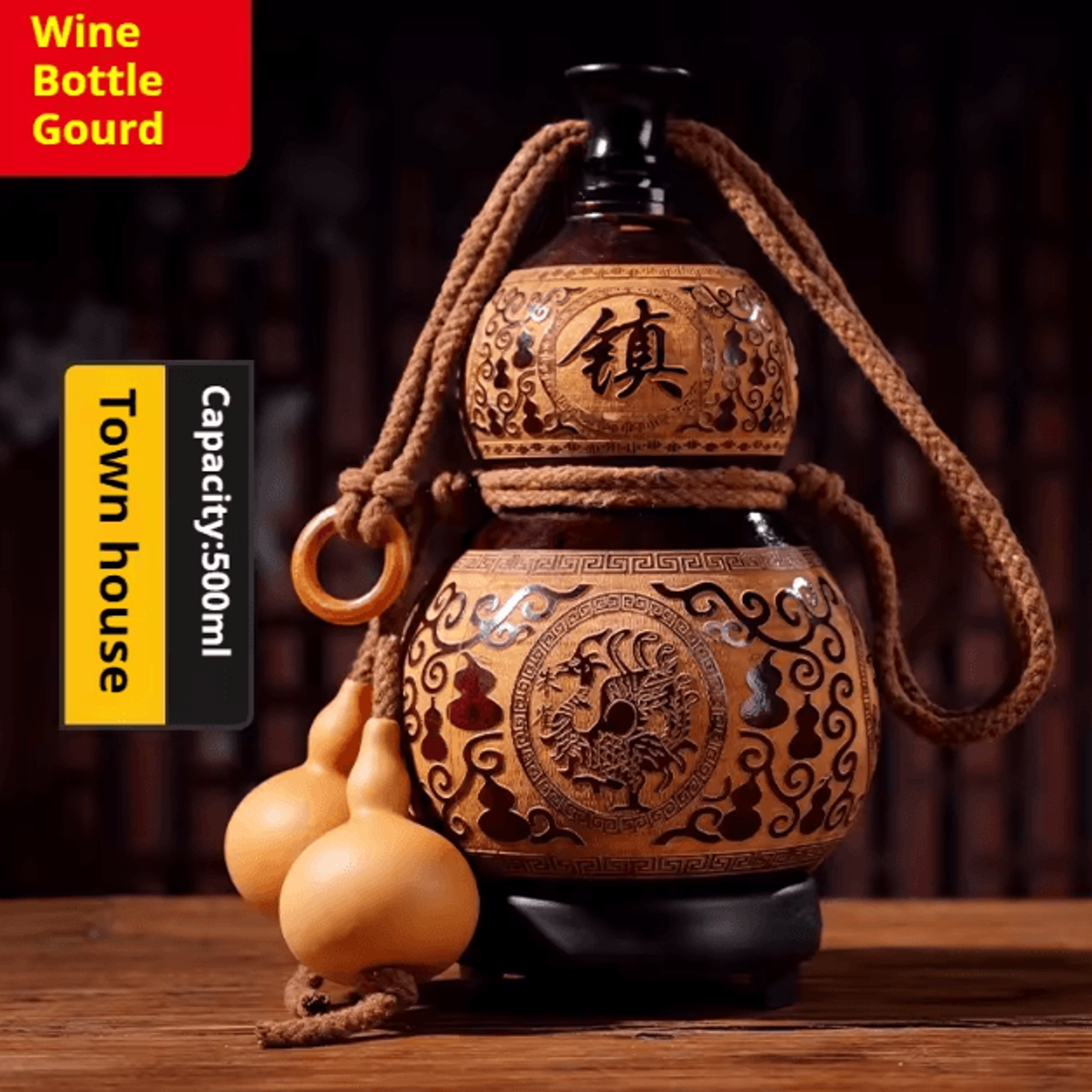 Natural Handcrafted Wine Gourd Bottle  Portable Wine Gourd Bottle For Outdoor Use  Unique Gift Idea 1