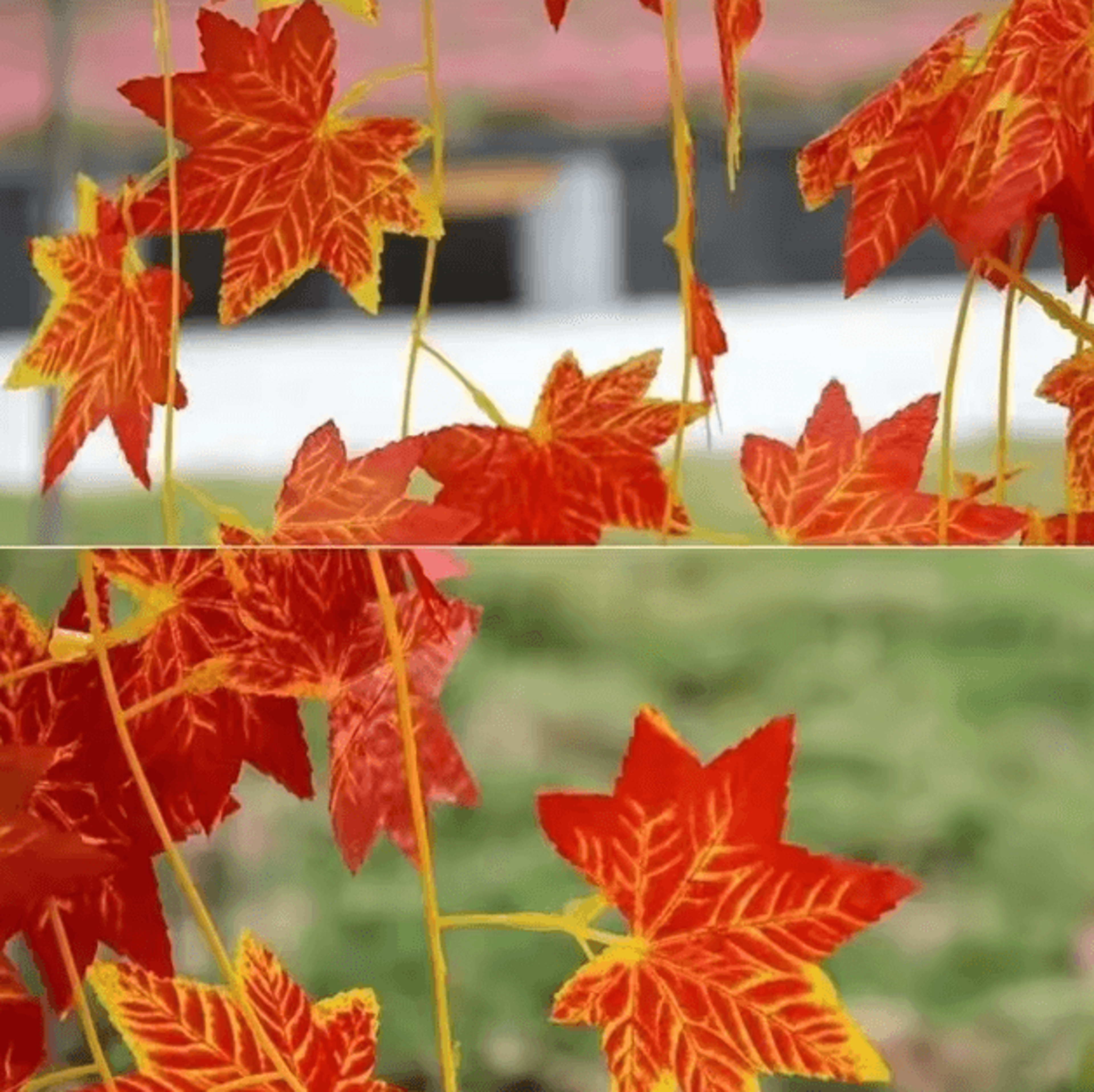 23M Autumn Red Maple Leaf Garland  Lifelike Fall Vine Decor For Home  Holidays 3