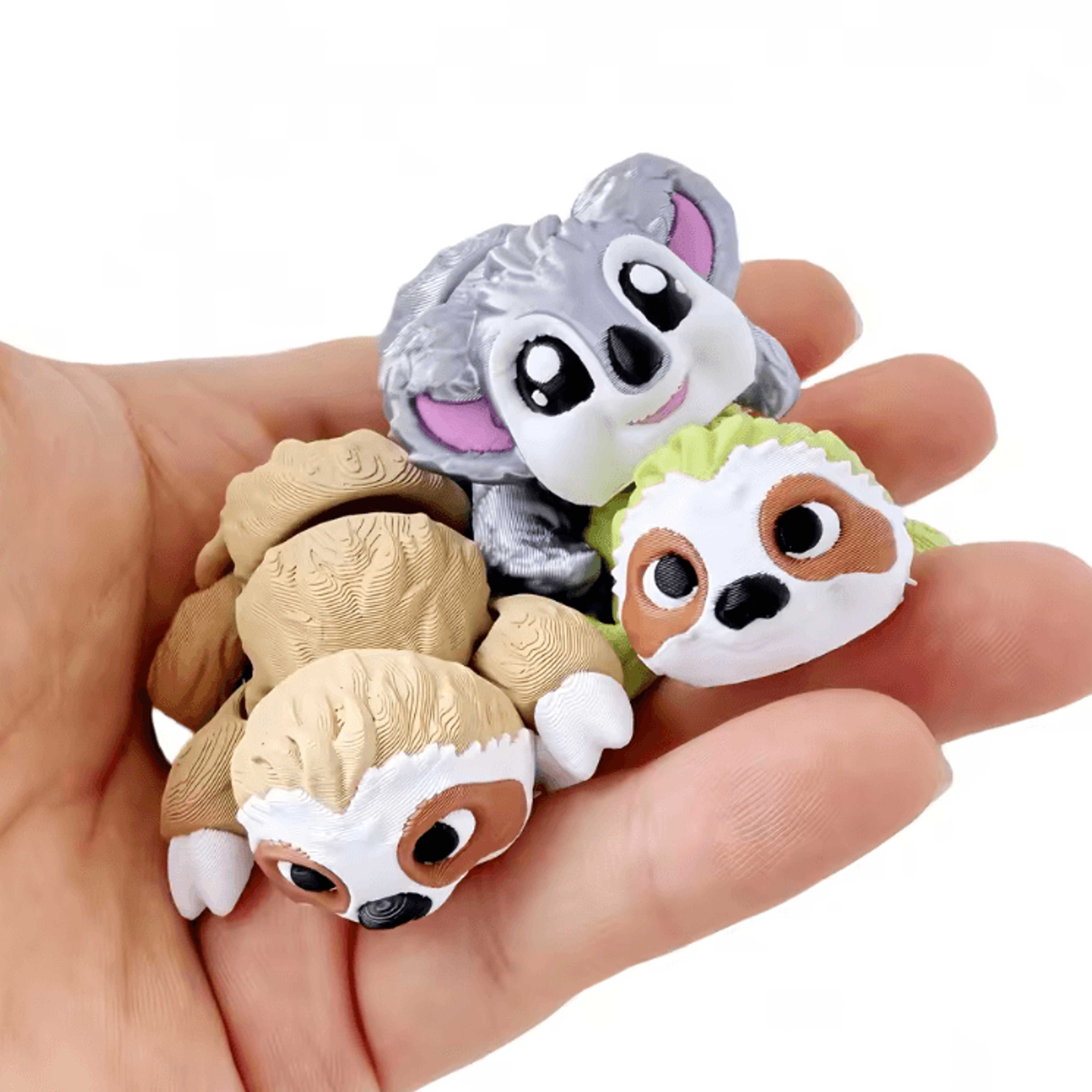 3D Printed Articulated Sloth  Koala Figurines  Cute Poseable Desk  Gift Decor 4
