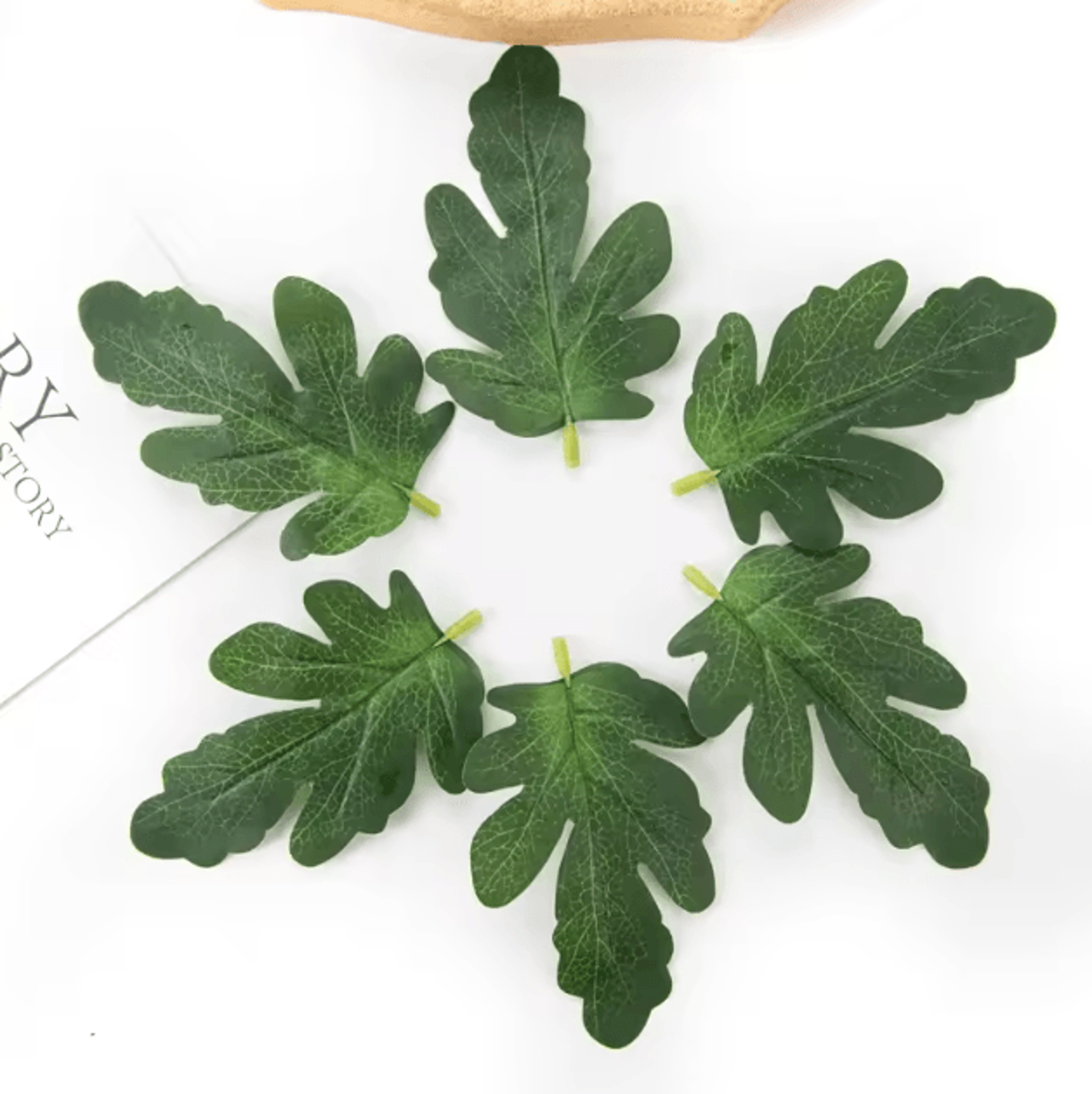 50PCS Watermelon Leaf Artificial Craft Set  DIY Greenery For Weddings  Creative Decor 0